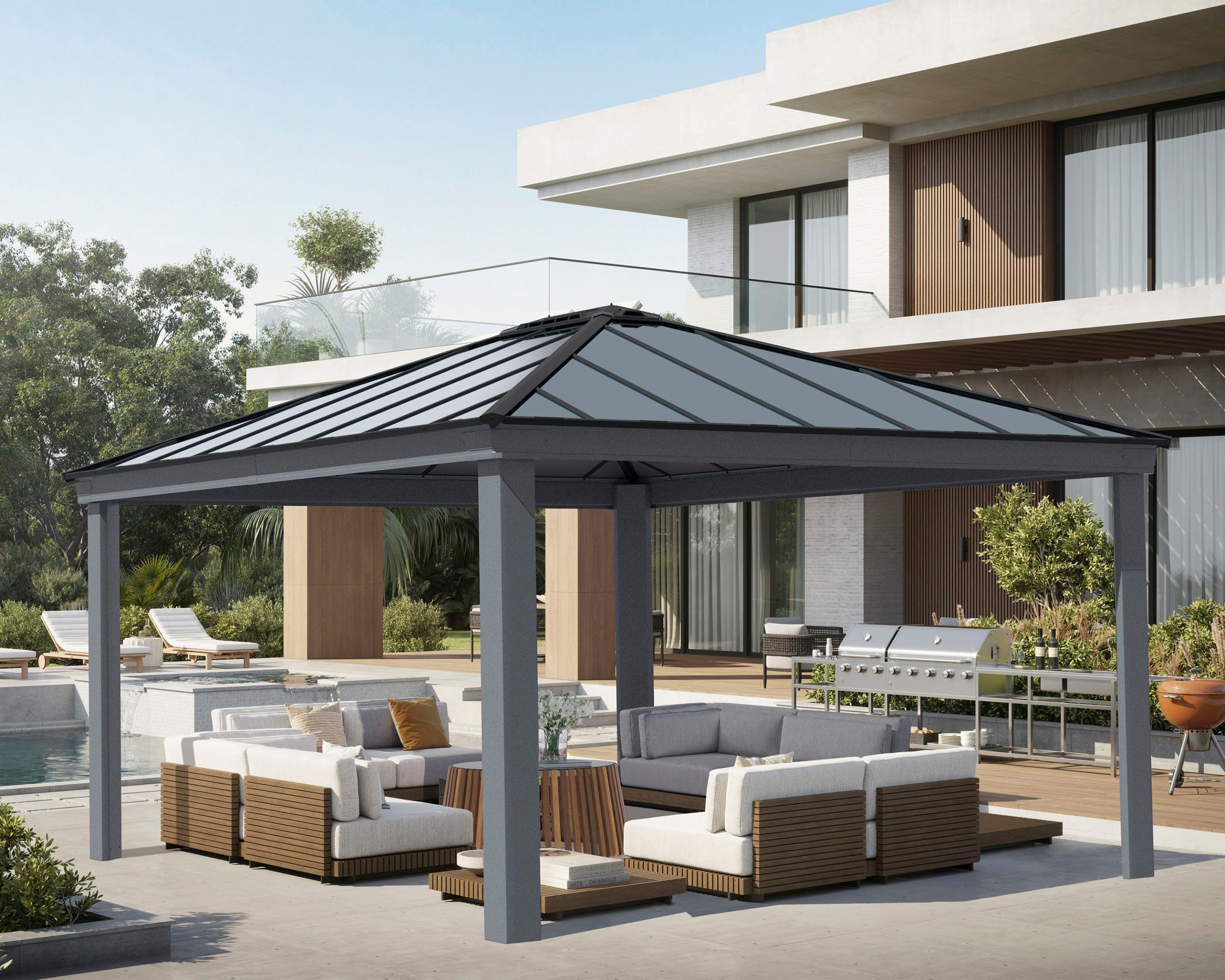 Palram - Canopia Pavillon Dallas, 487 x 425,5cm, Anthrazit