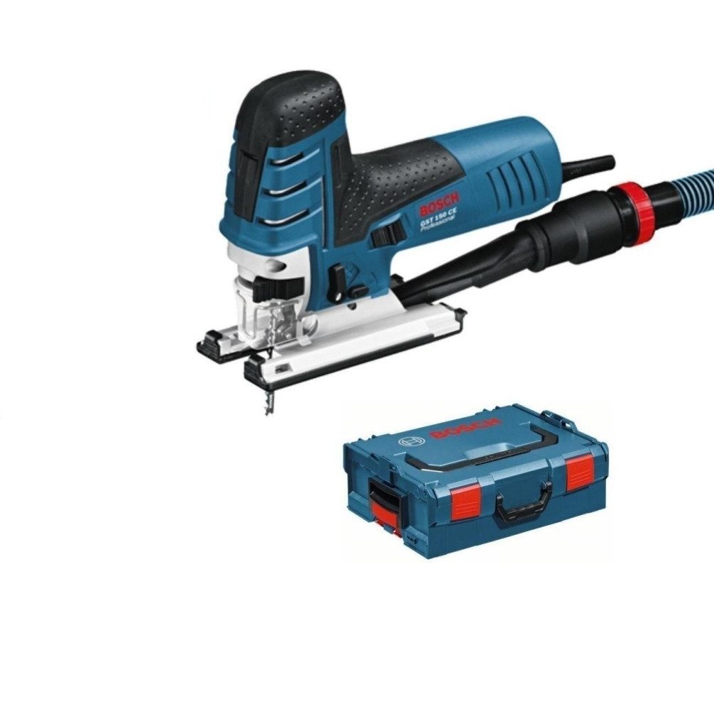 BOSCH Stichsäge Professional GST 150 CE Stichsäge Absaug-Set, L-Bo