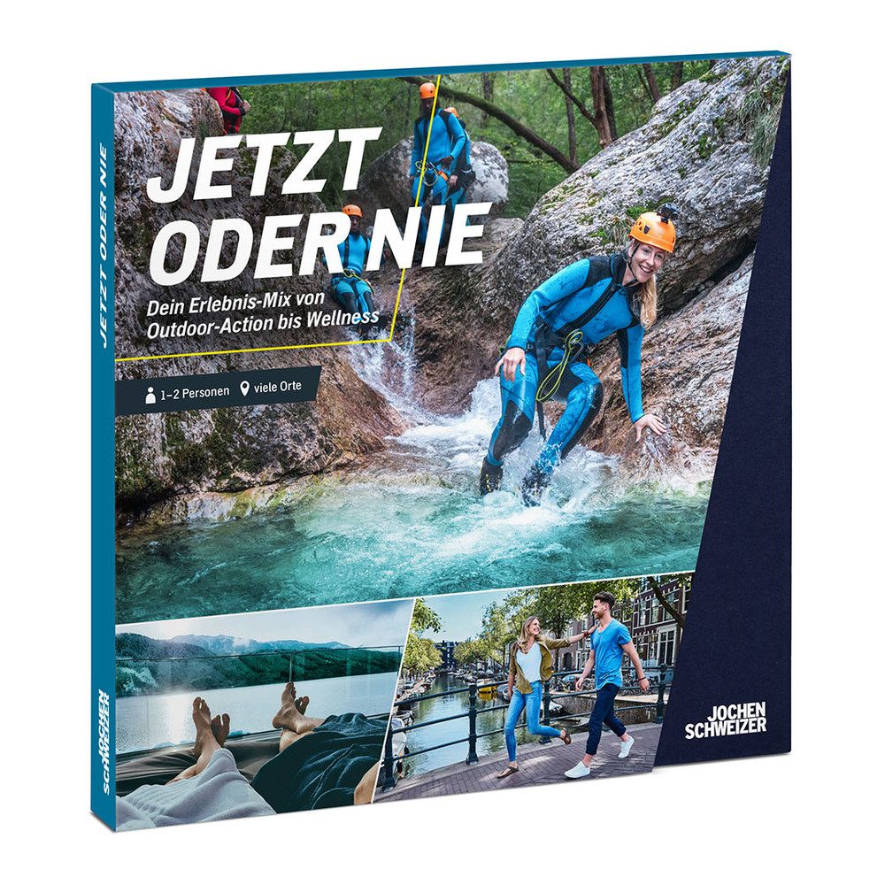 Jochen Schweizer Erlebnisgutschein Geschenkbox Jetzt oder nie, Du suchst den Kick oder Entspannung?