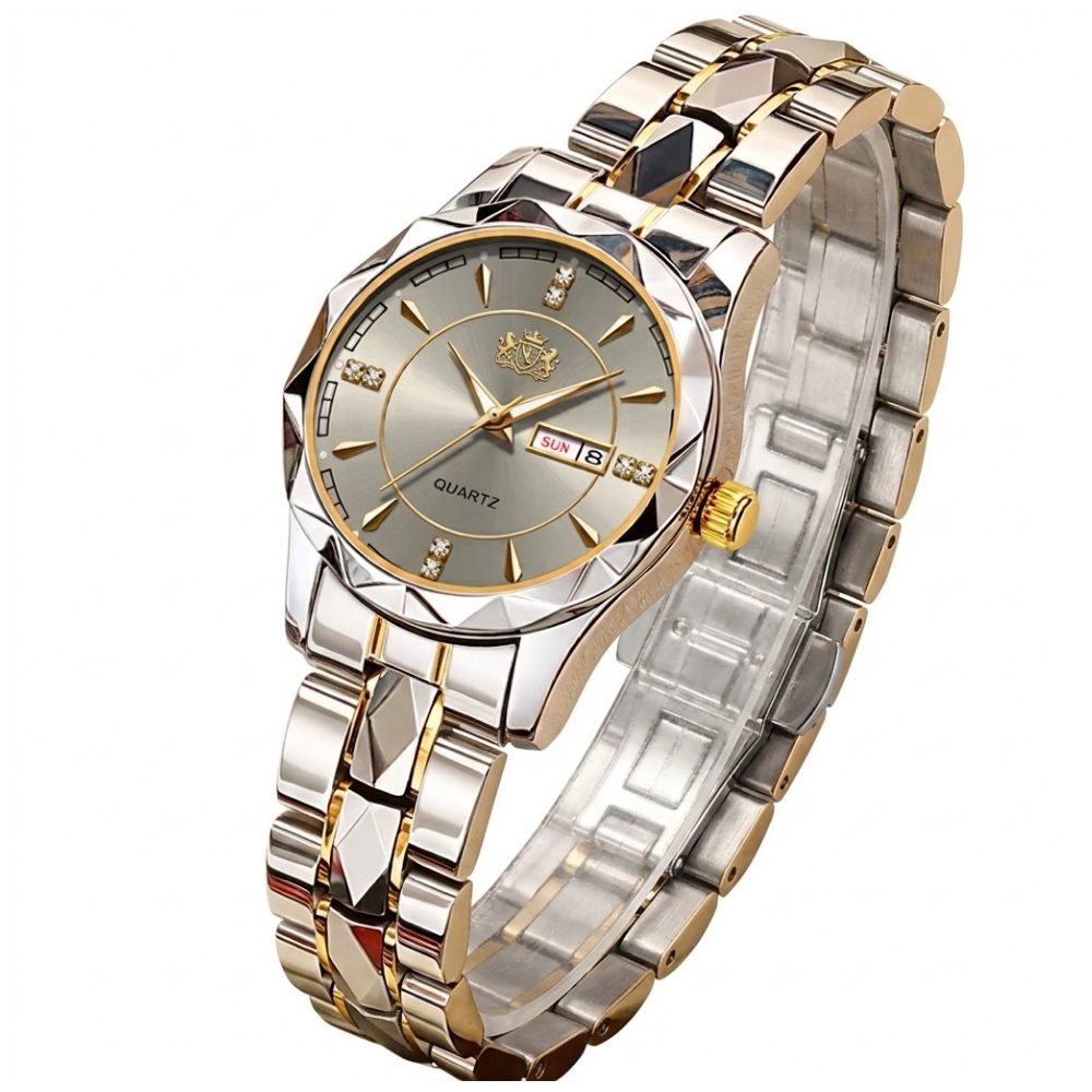 Athlix Quarzuhr Analoge Damen-Armbanduhr Edelstahl Quarzwerk elegant B5552, 3 Bar (spritzwassergeschützt / regenfest), Angenehmes Tragegefühl