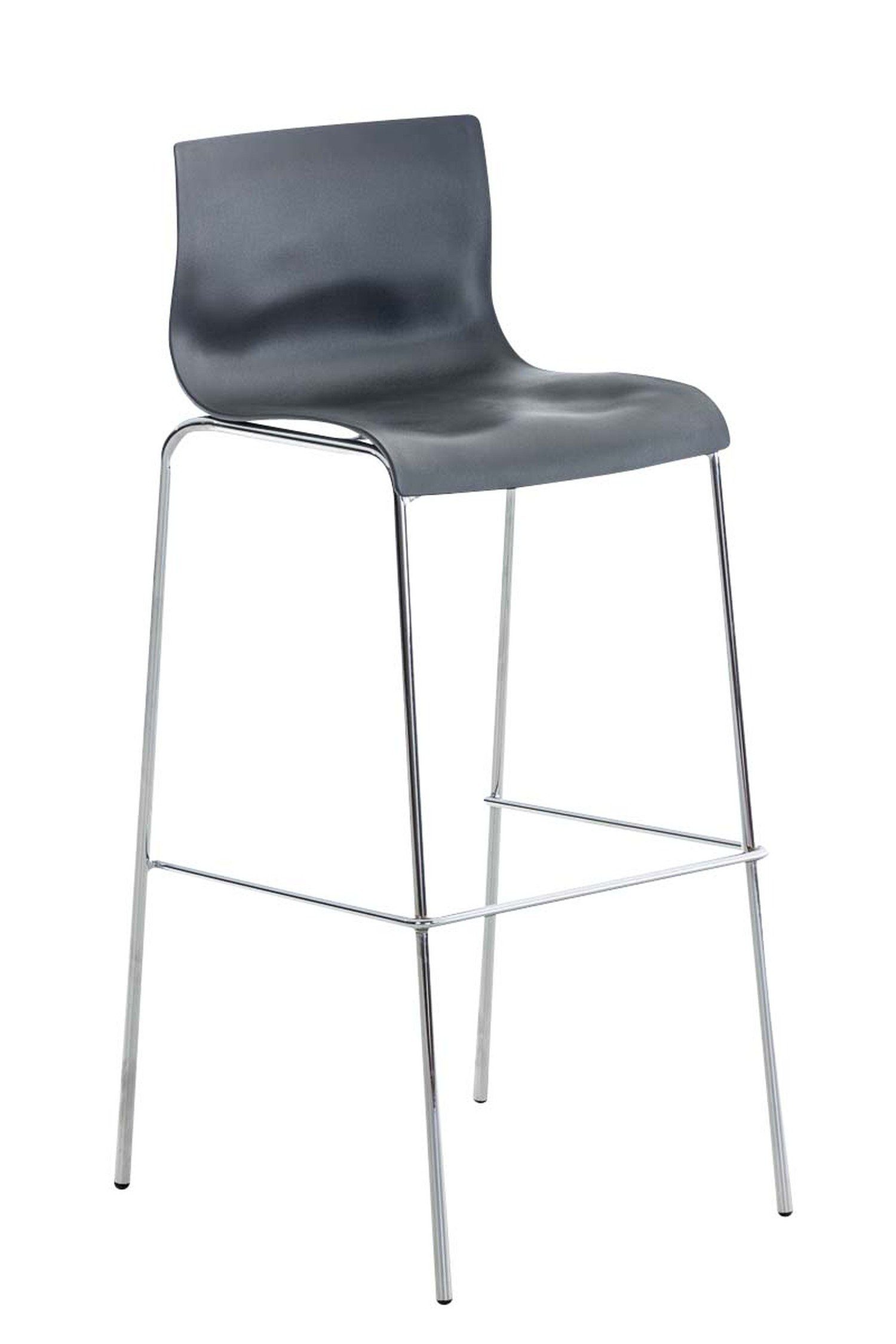 TPFLiving Barhocker Fußstütze - Metall (Set, für Sitzfläche: Gestell Theke 2 - Grau Hoover & Küche - Kunststoff mit Chrom Hocker St., Tresenhocker)