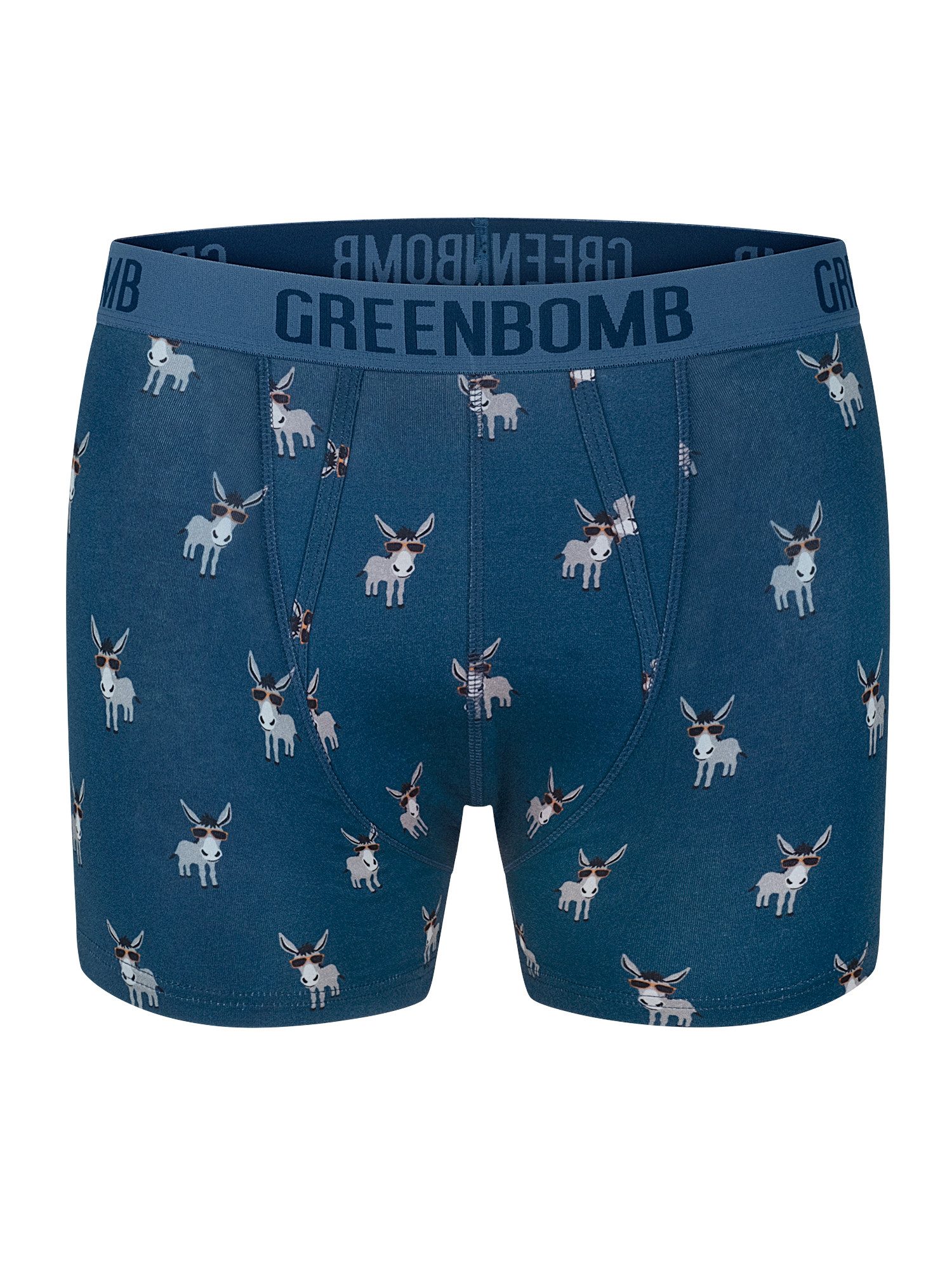 GreenBomb Boxer Trunk Funky Donkey 2 GOTS-zertifizierte Herstellung, hautfreundlich & atmungsaktiv