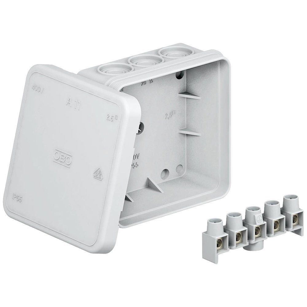 OBO BETTERMANN Verteilerbox OBO Bettermann 2000326 Abzweigkasten (L x B x H) 40 x 85 x 85 mm Grau