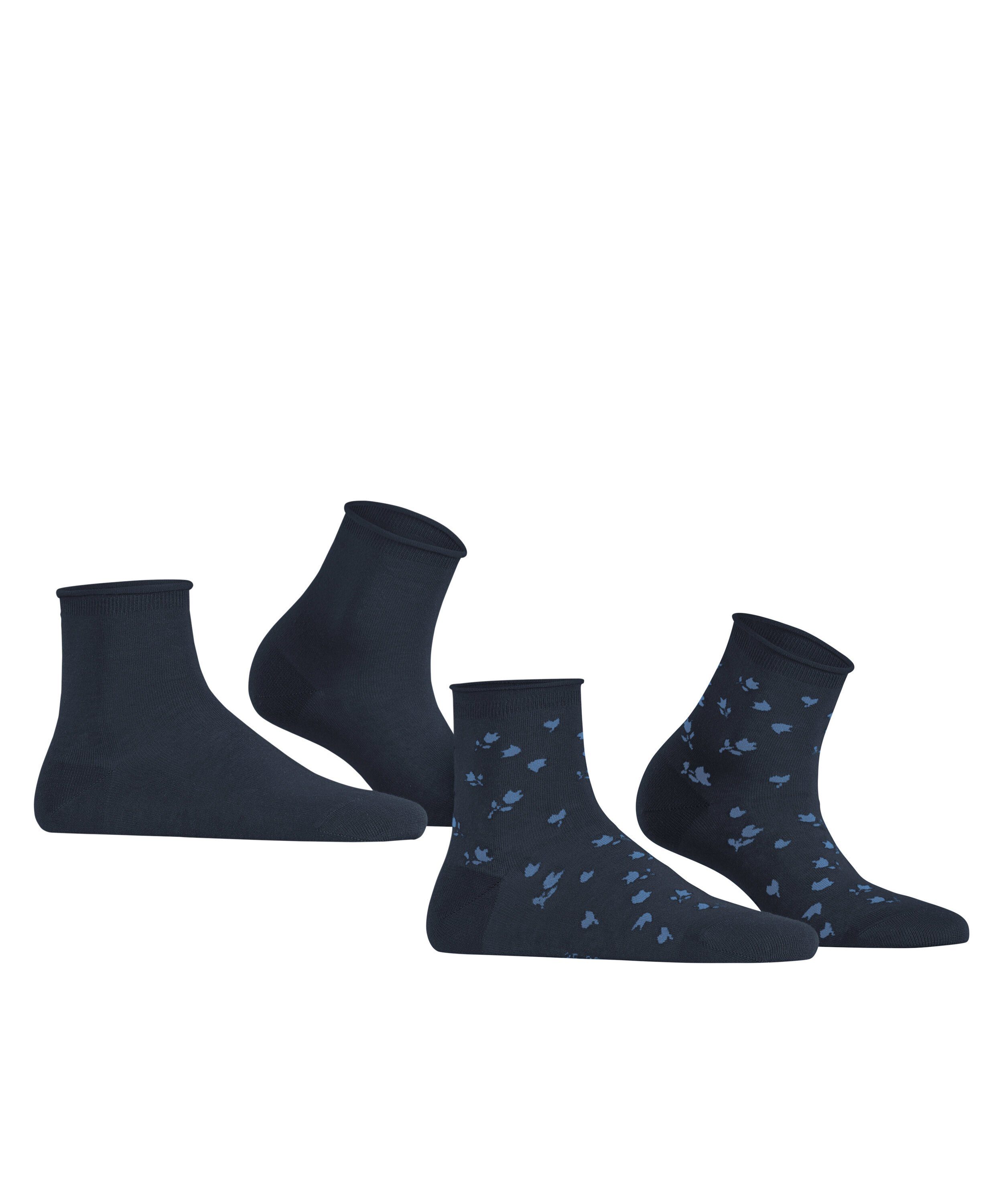Esprit Kurzsocken Mini Flower 2-Pack Kurzsocken aus Biobaumwolle (2-Paar) aus Biobaumwolle