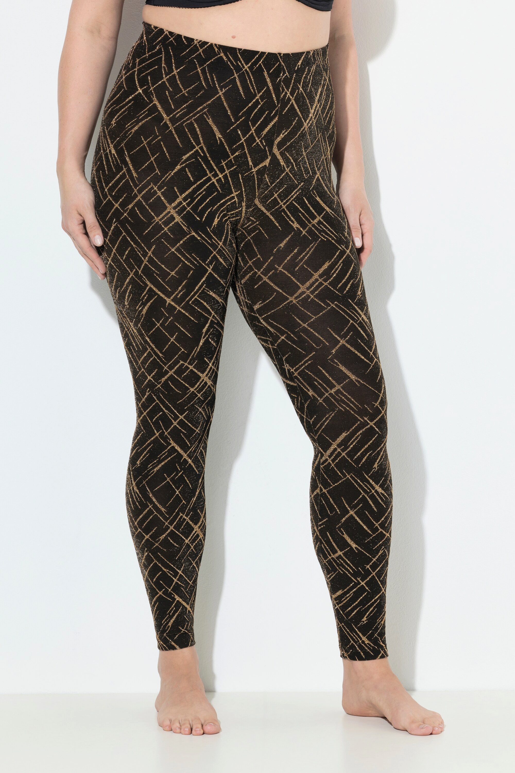 Ulla Popken Feinstrumpfhose Strumpf-Leggings gemustert Glitter