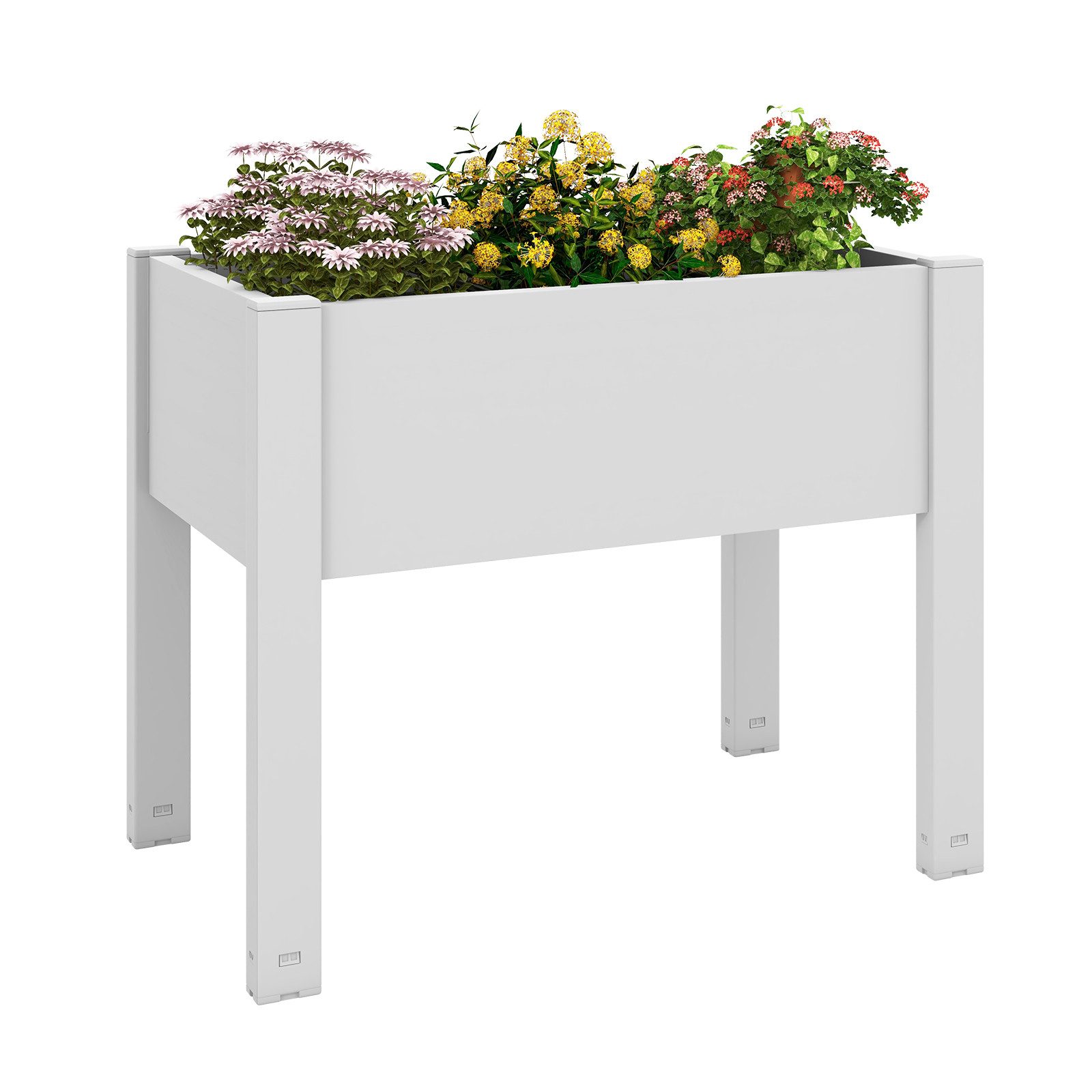 COSTWAY Hochbeet, 53L Gartenbeet, mit Wasserstandsanzeige & Ablauflöchern