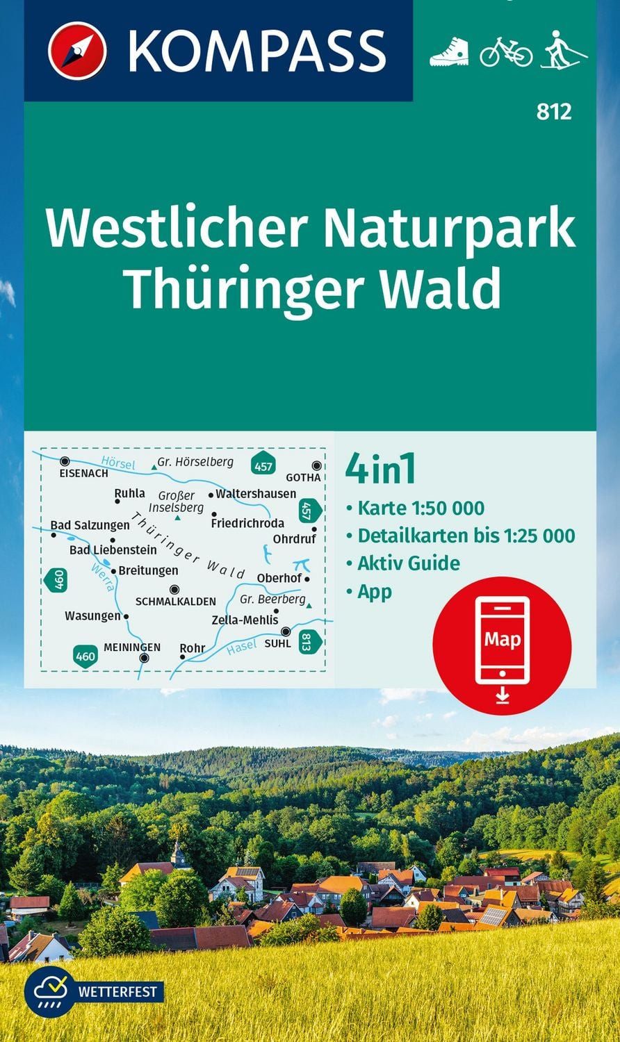 KOMPASS Wanderkarte 812 Westlicher Naturpark