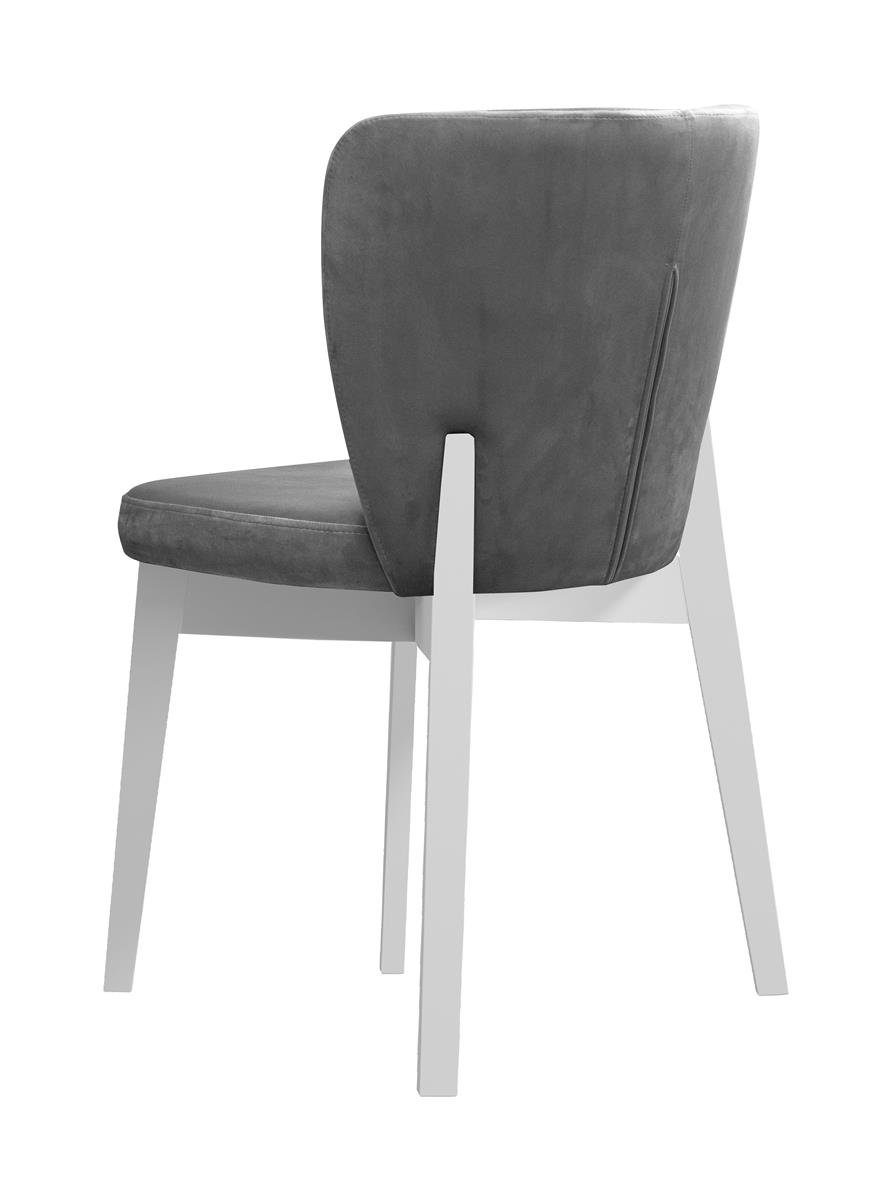 / Velours, schwarz Weiß Holzbeine im Relaxstuhl mit Rückenlehne (aus Beautysofa Stil, weiß / Madison Stuhl mit modernes | gepolsterte buche), in Polsterstuhl 91) Hellgrau (riviera