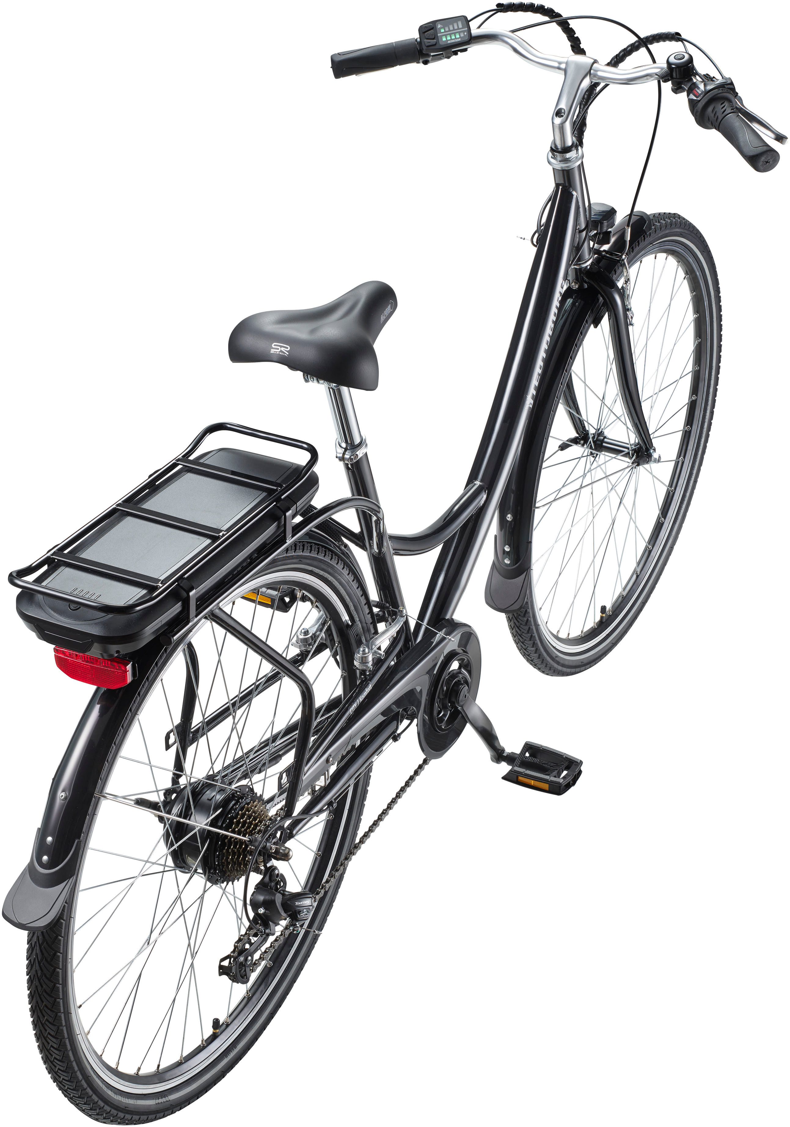 Teutoburg E-Bike Cityrad Senne, 7 Gang Shimano, Kettenschaltung, Heckmotor, 374,4 Wh, Pedelec, Elektrofahrrad für Damen u. Herren