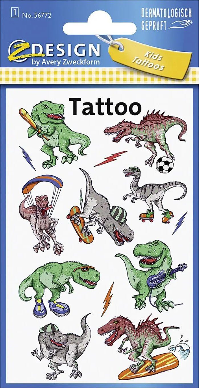 Kindertattoo Avery Zweckform - Tattoo Aufkleber - Dino - 56772