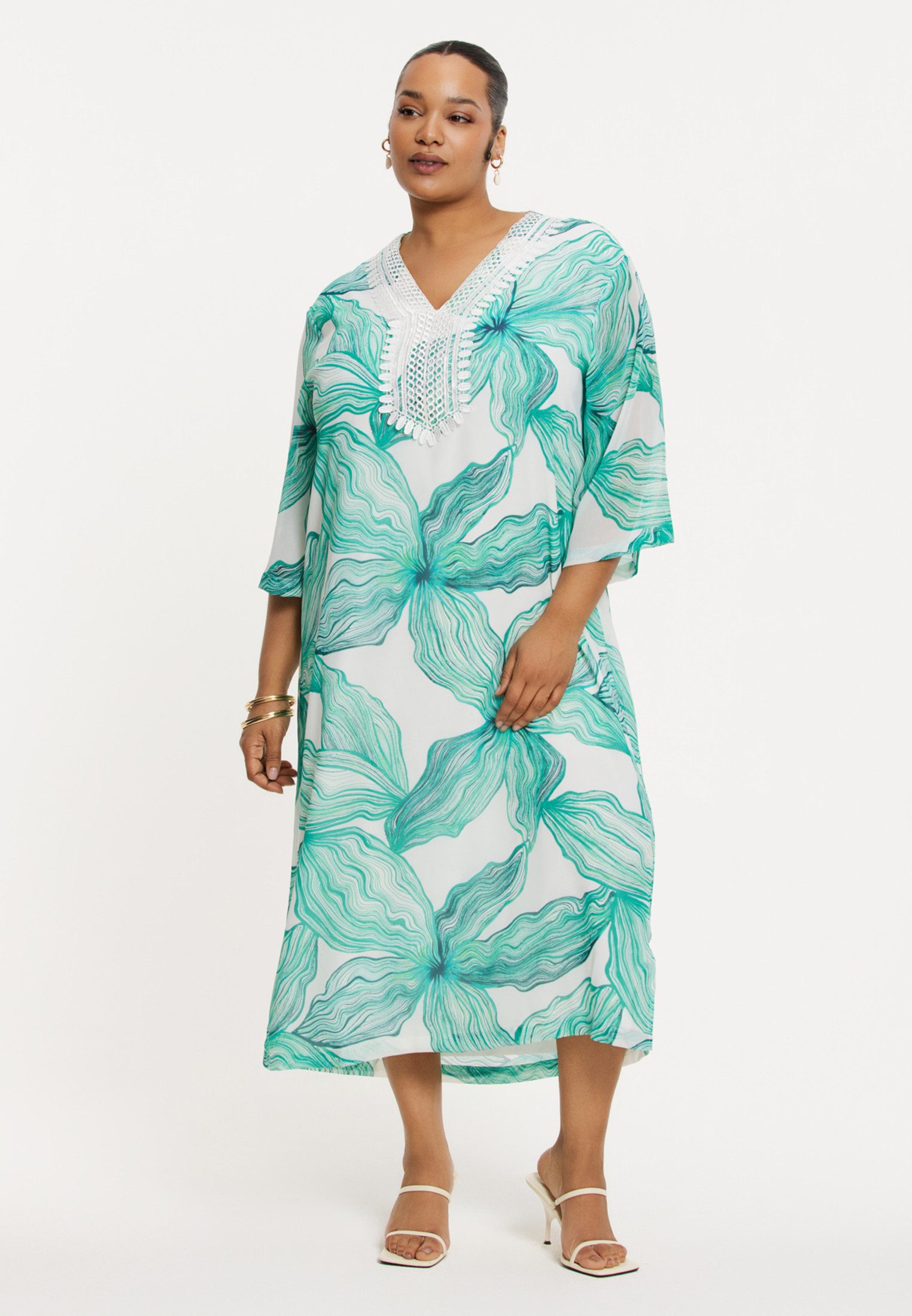 YOEK Midikleid Damen Kleid ärmellos