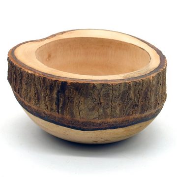 Gedeko Dekoschale »Holzschale mit Rinde Mango«, Natur Holz Schale aus Mangoholz, außen ca. 14-15 cm, unbehandelt
