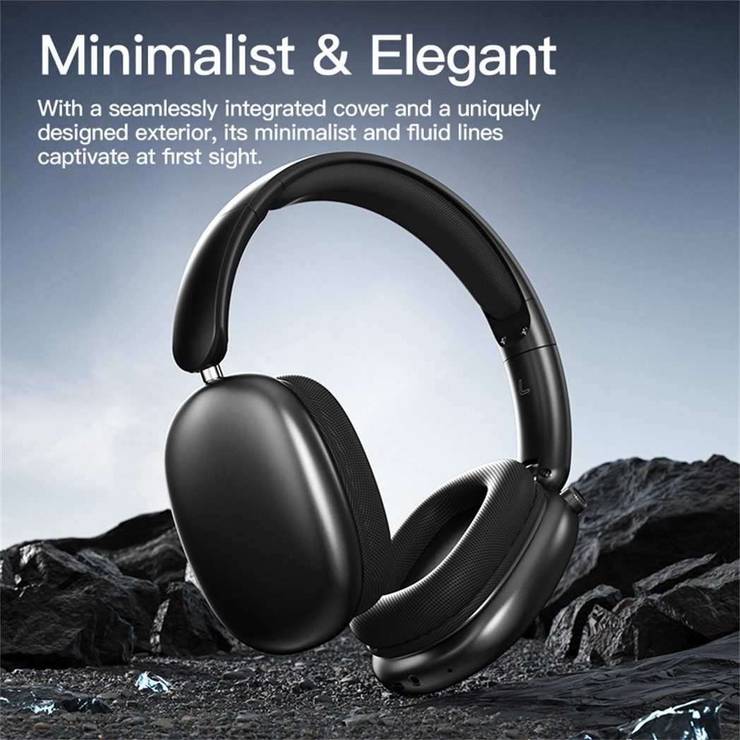 MOPUEA Bluetooth Over-Ear-Kopfhörer kabello Faltbare HiFi Stereo ENC Mikrofon Over-Ear-Kopfhörer (Spatial Audio ENC Mikrofon TF Karte faltbar leicht 170g)