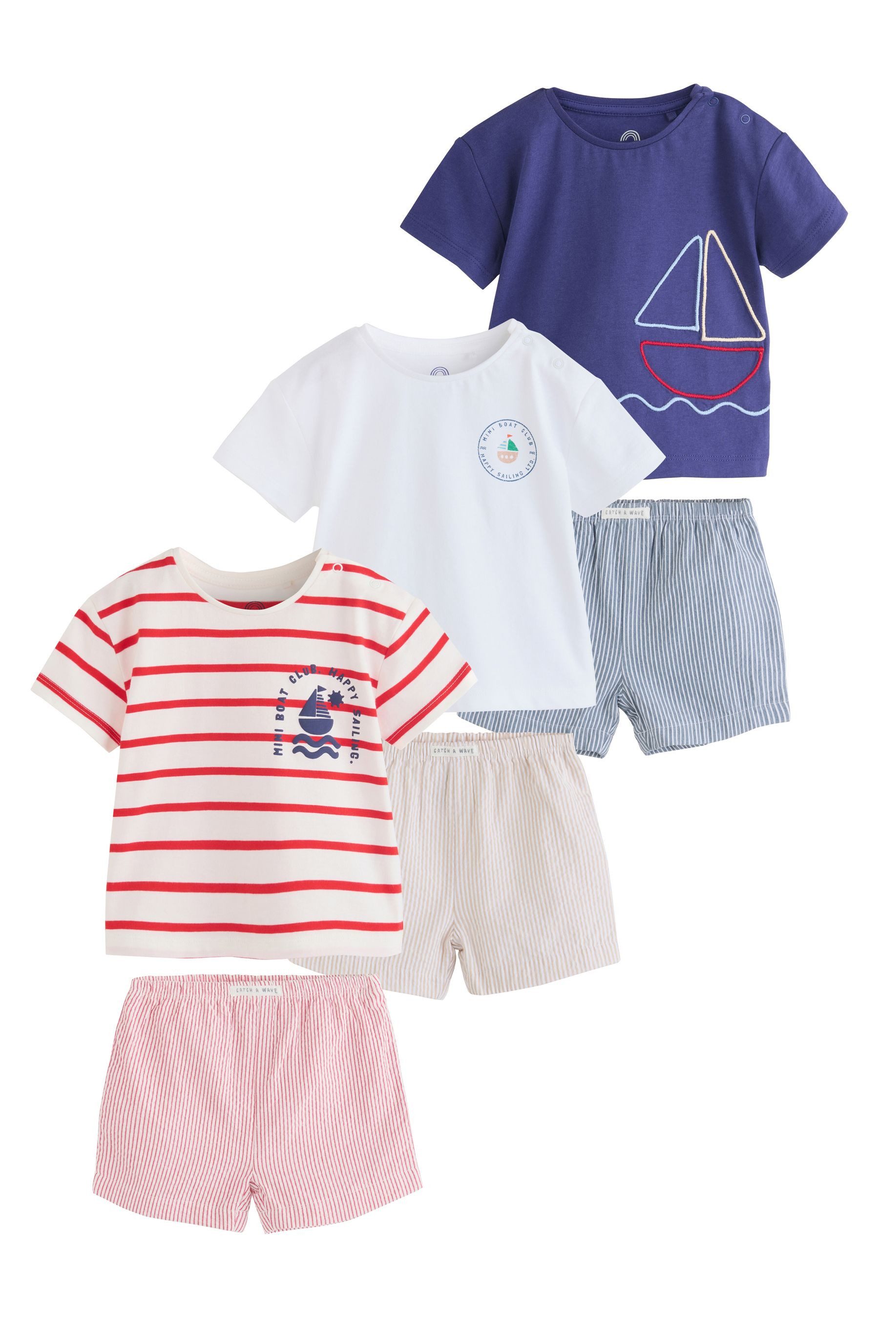 T-Shirt & Shorts 6-teiliges Baby-Set mit Tops und Shorts