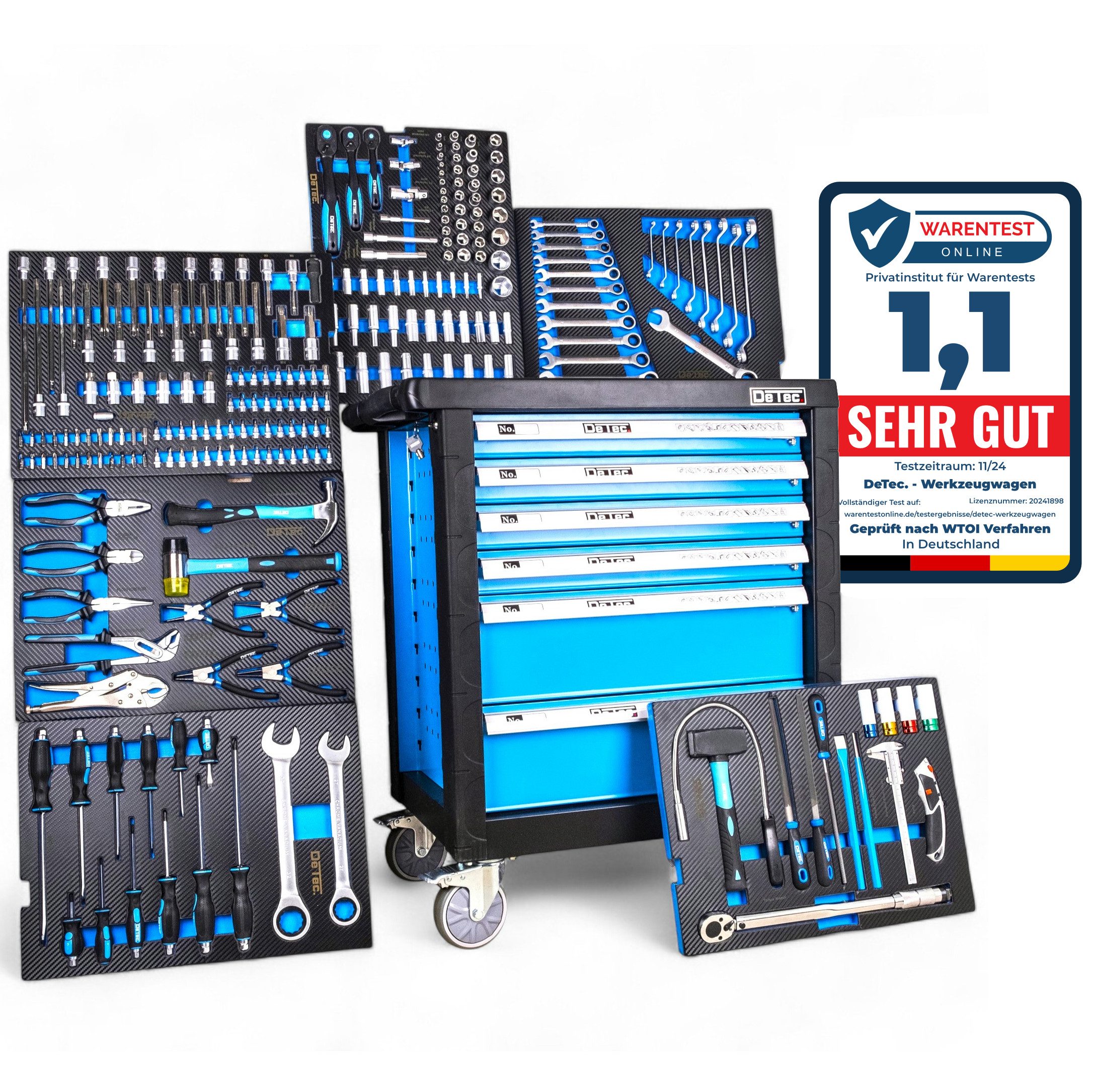 DeTec. Werkstattwagen 3066 Werzeugkiste gefüllt 6/6 Schubladen + DeTec. Wag günstig online kaufen
