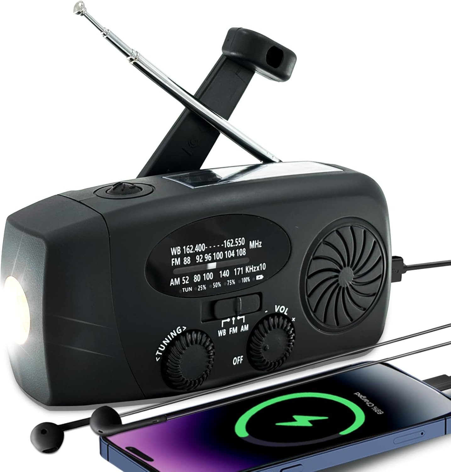 Notfallradio, Solar Radio, Tragbares Radio, AM/FM/NOAA Kurbelradio Notfallradio