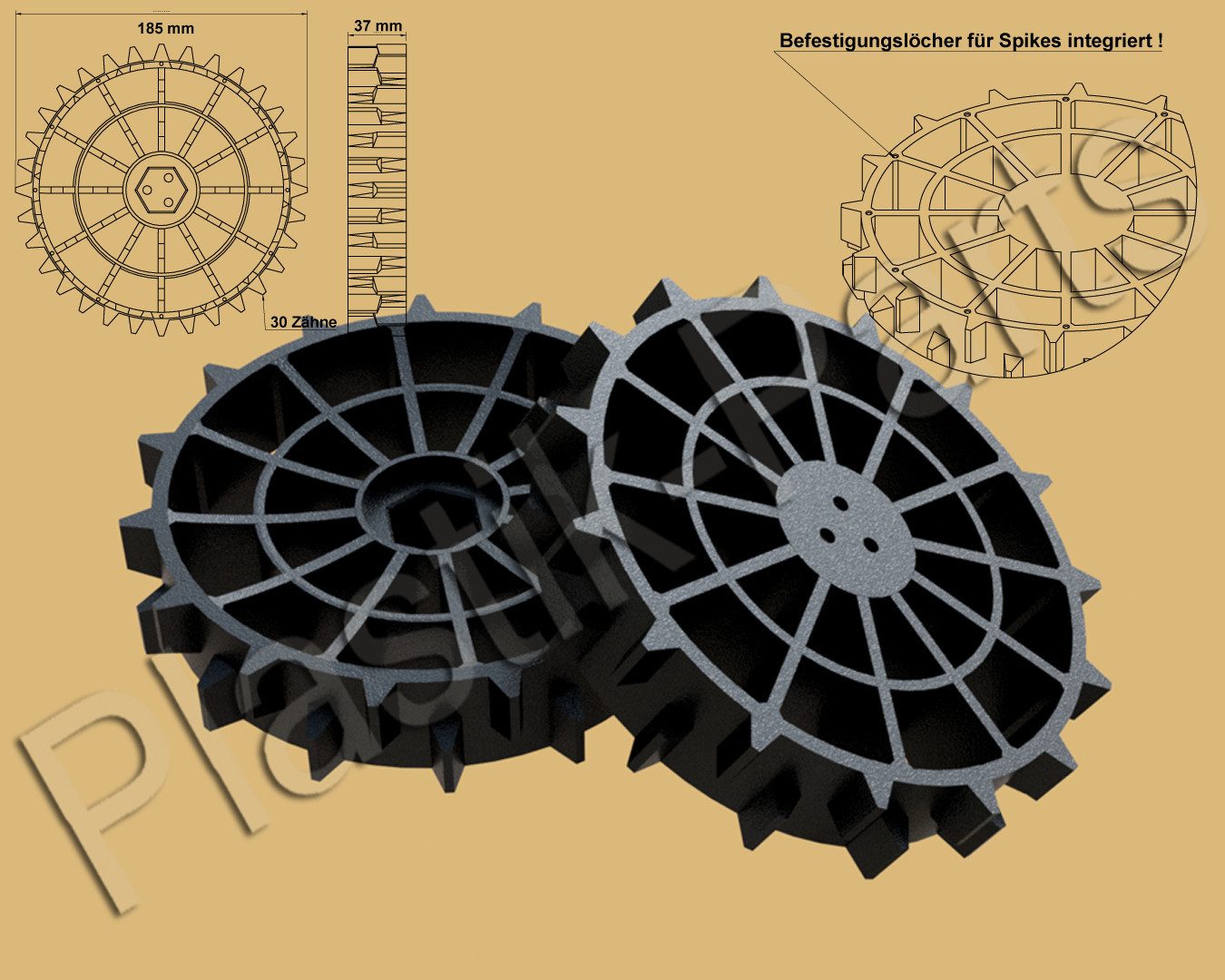 Mähroboter-Rad 2er Set Offroad Profil Gardena für R38Li R40Li R50Li R70Li R80Li