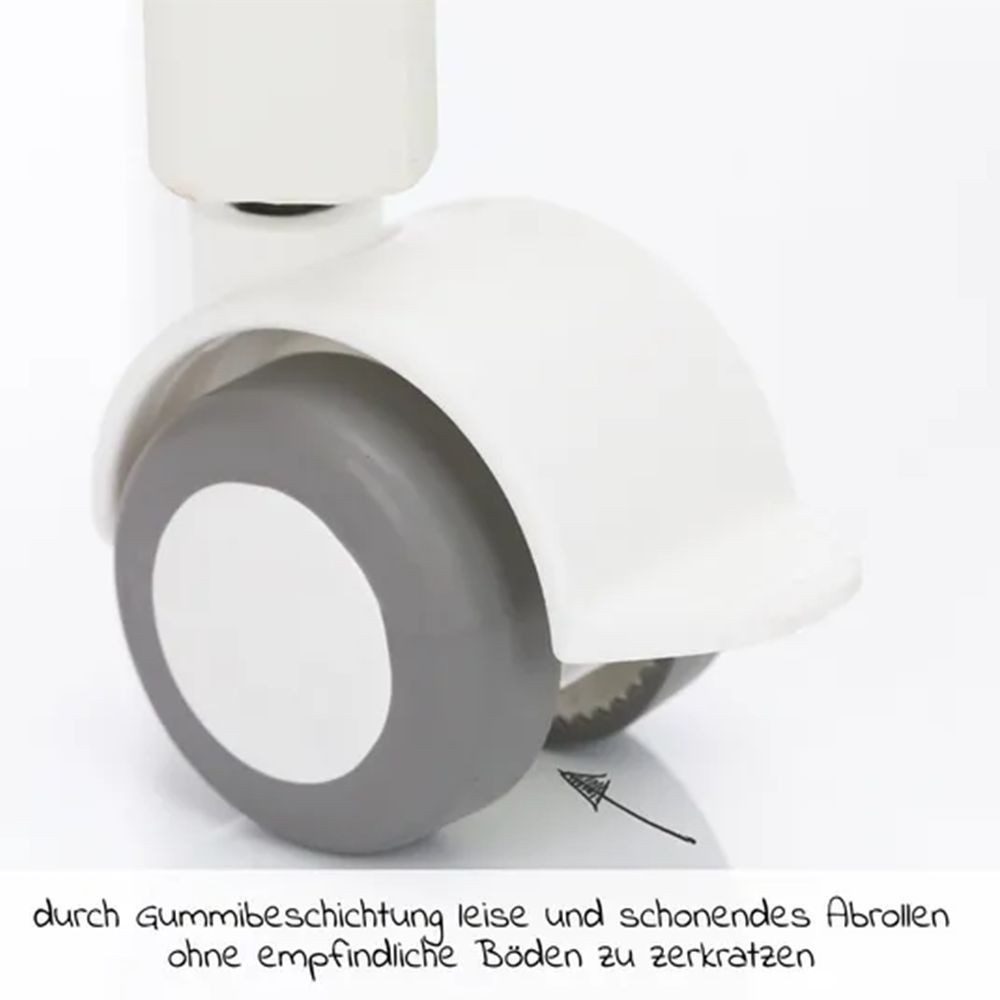 Fillikid Beistellbett Vario 2in1 - Weiß, 2-tlg., Stubenwagen auch für Boxspringbett Gitterbett verstellbar mit Rollen – Bild 5 von 5