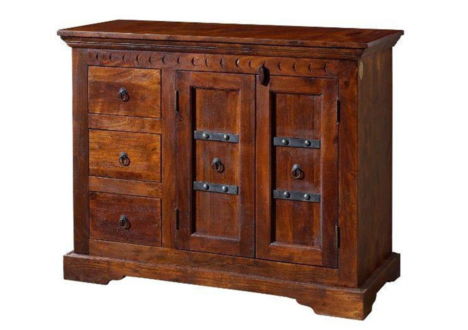 Massivmoebel24 Kommode OXFORD (Massivholz), Kommode Akazie 106x50x85 nougat lackiert OXFORD #408