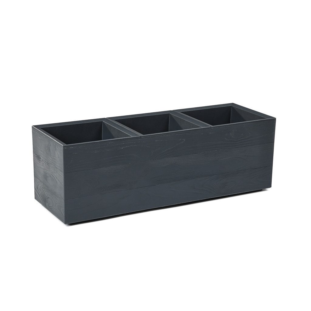 Kreher Blumenkasten XXL "Eco Wood" 39 Liter in Anthrazit