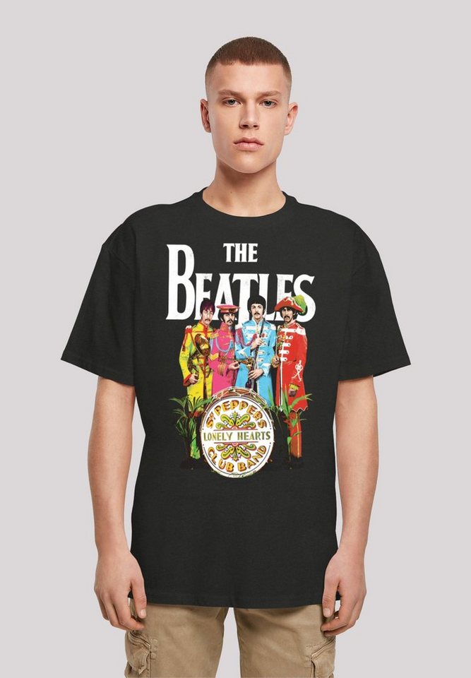 F4NT4STIC T-Shirt The Beatles Band Sgt Pepper Black Print, Weite Passform  und überschnittene Schultern
