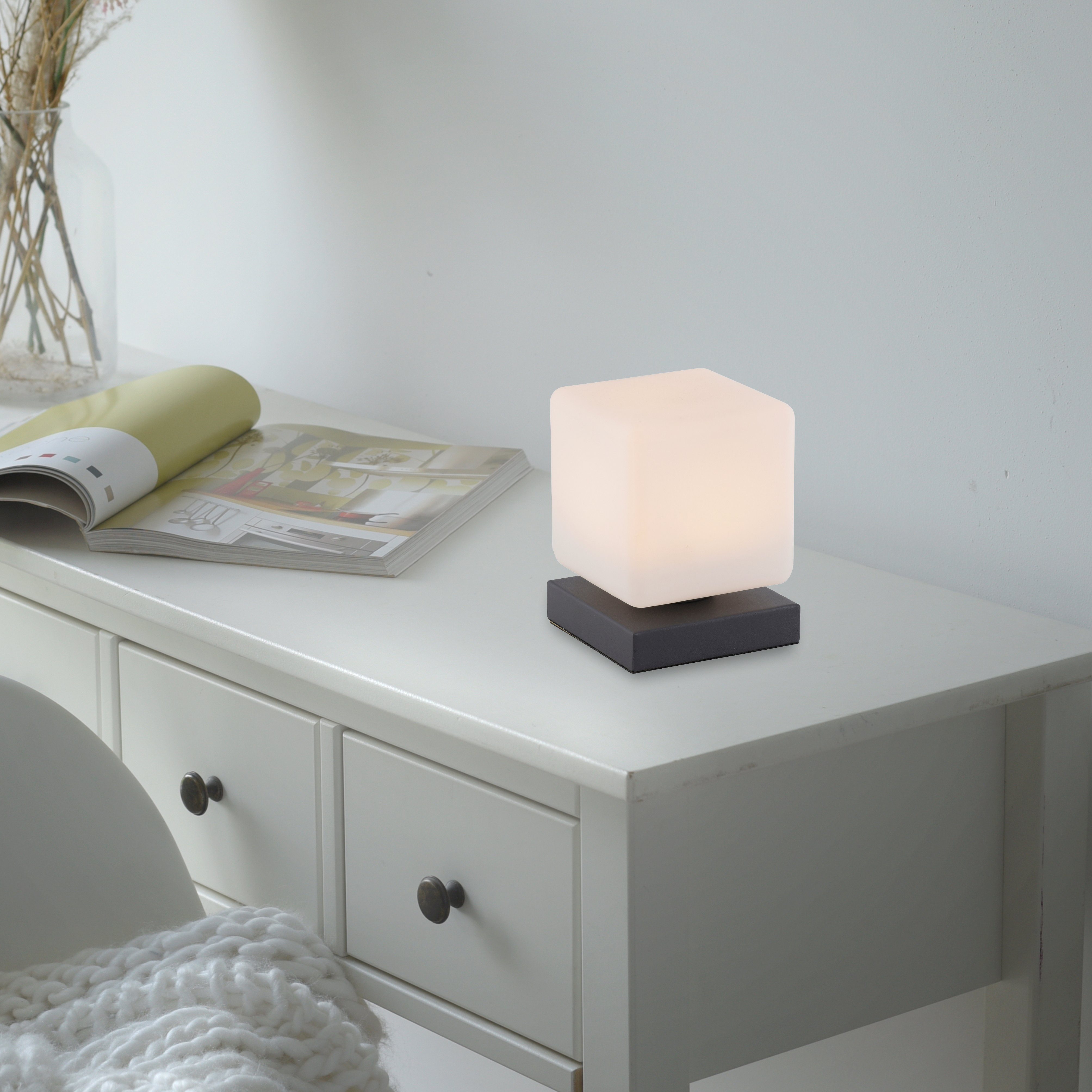 Paul Neuhaus Tischleuchte DADOA, LED fest integriert, Warmweiß, LED, dimmbar über Touchdimmer