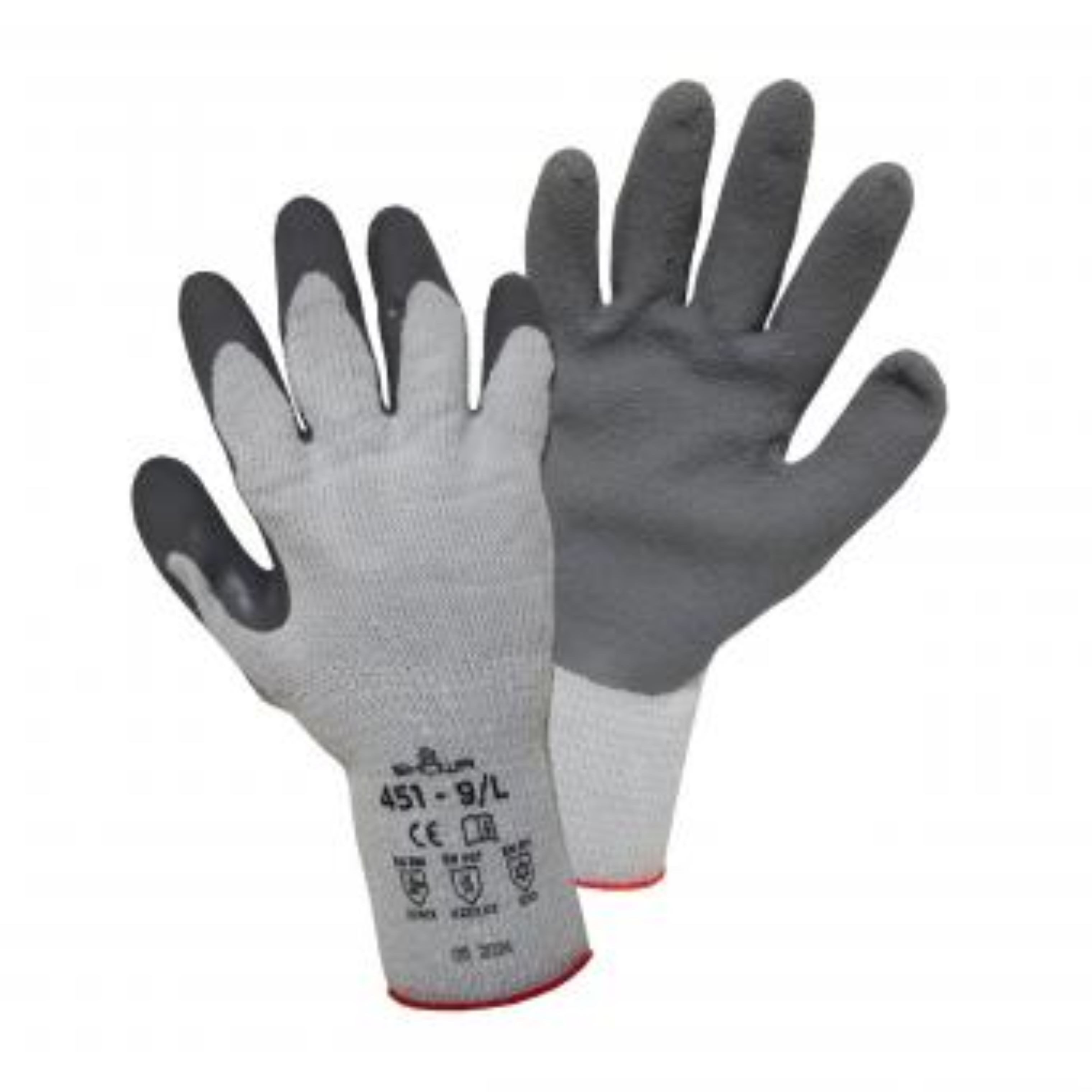 Leipold + Döhle Рабочие перчатки 5 Paar SHOWA 451 Thermo-Strickhandschuh Latex – Kälteschutz grau Ausgezeichnete Griffsicherheit