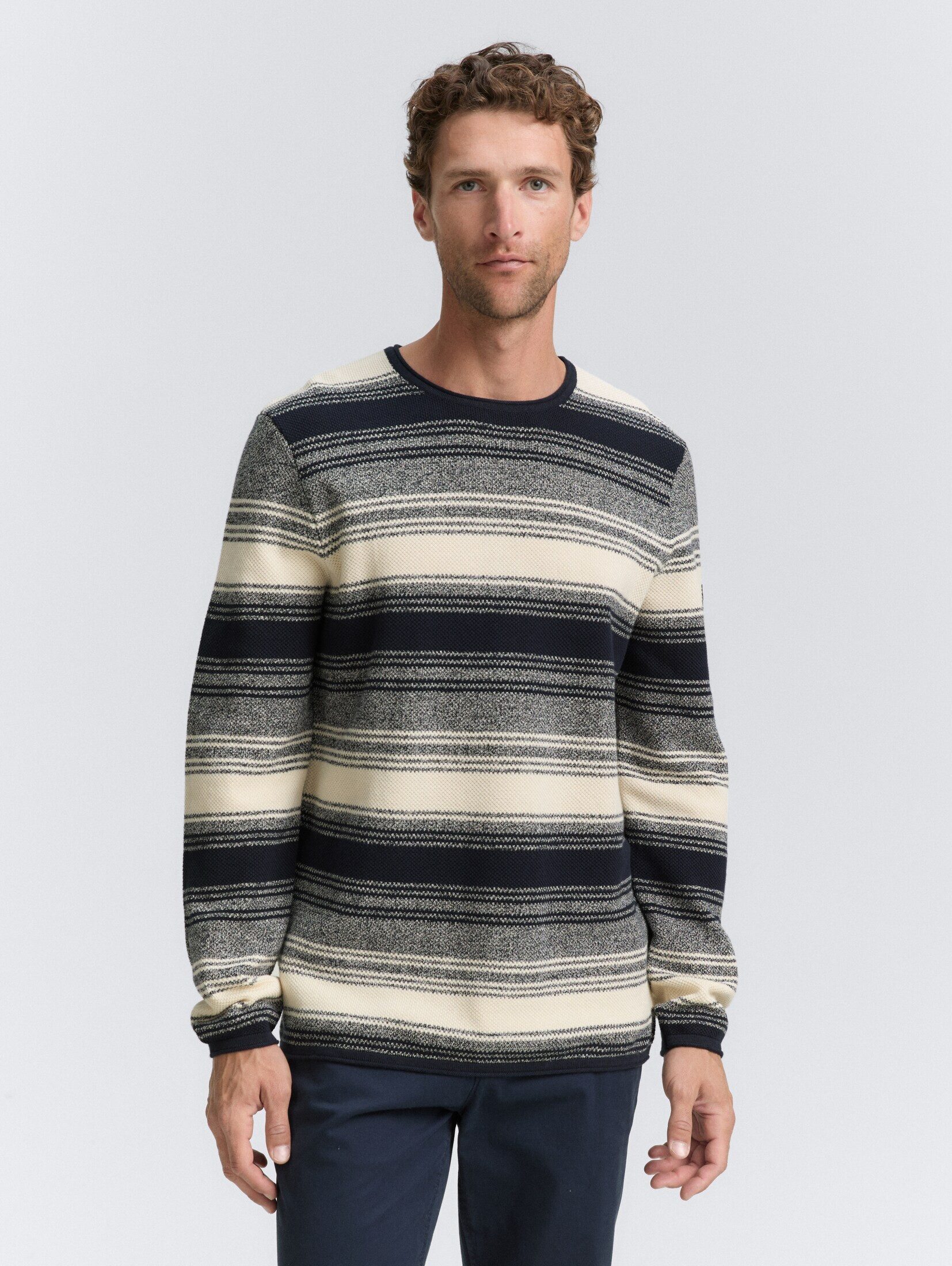 TOM TAILOR Strickpullover Pullover & Strickjacken Strickpullover im Streife günstig online kaufen