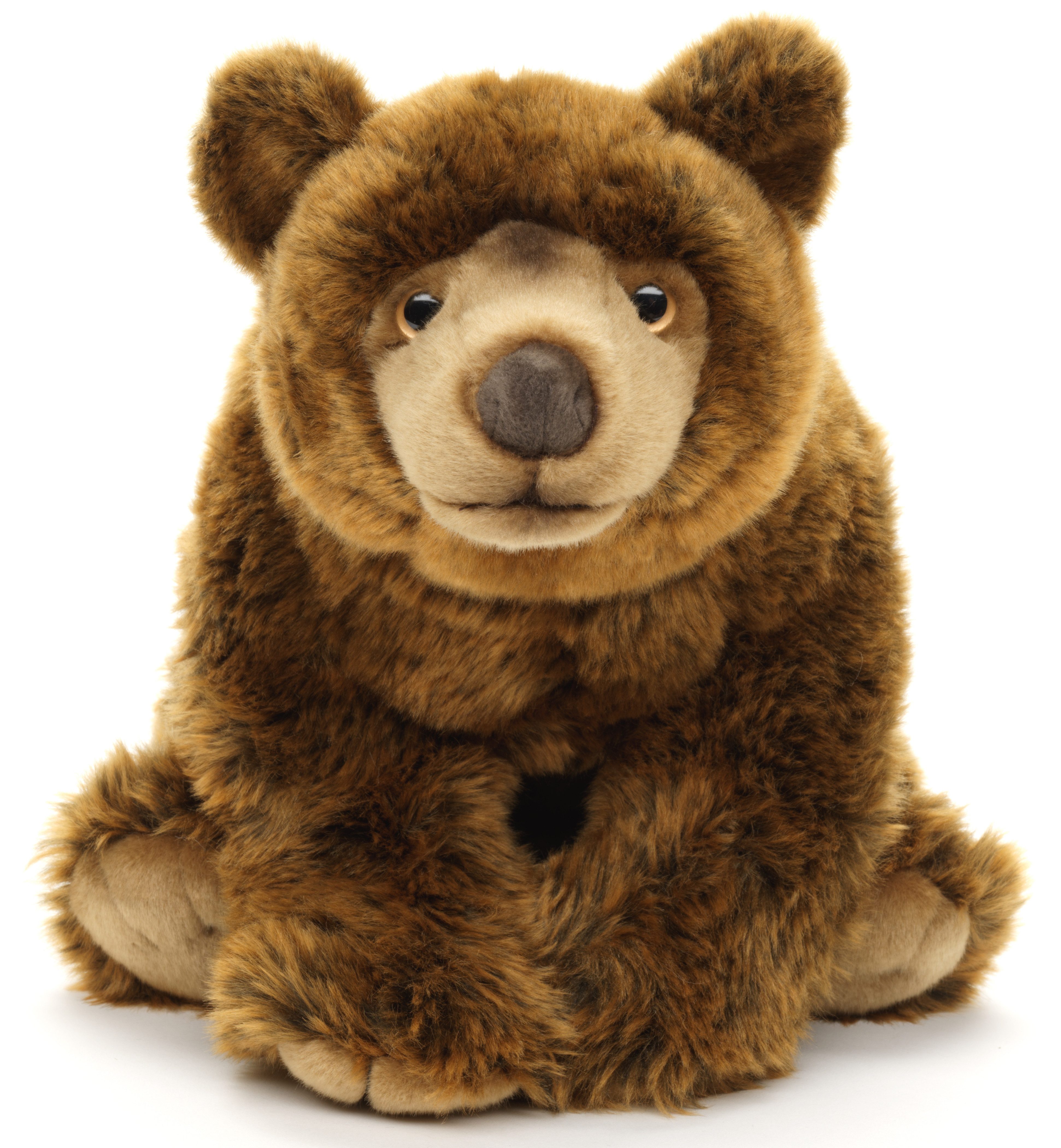 Uni-Toys Kuscheltier Braunbär groß, sitzend - 43 cm (Länge) - Plüsch-Bär - Plüschtier, zu 100 % recyceltes Füllmaterial