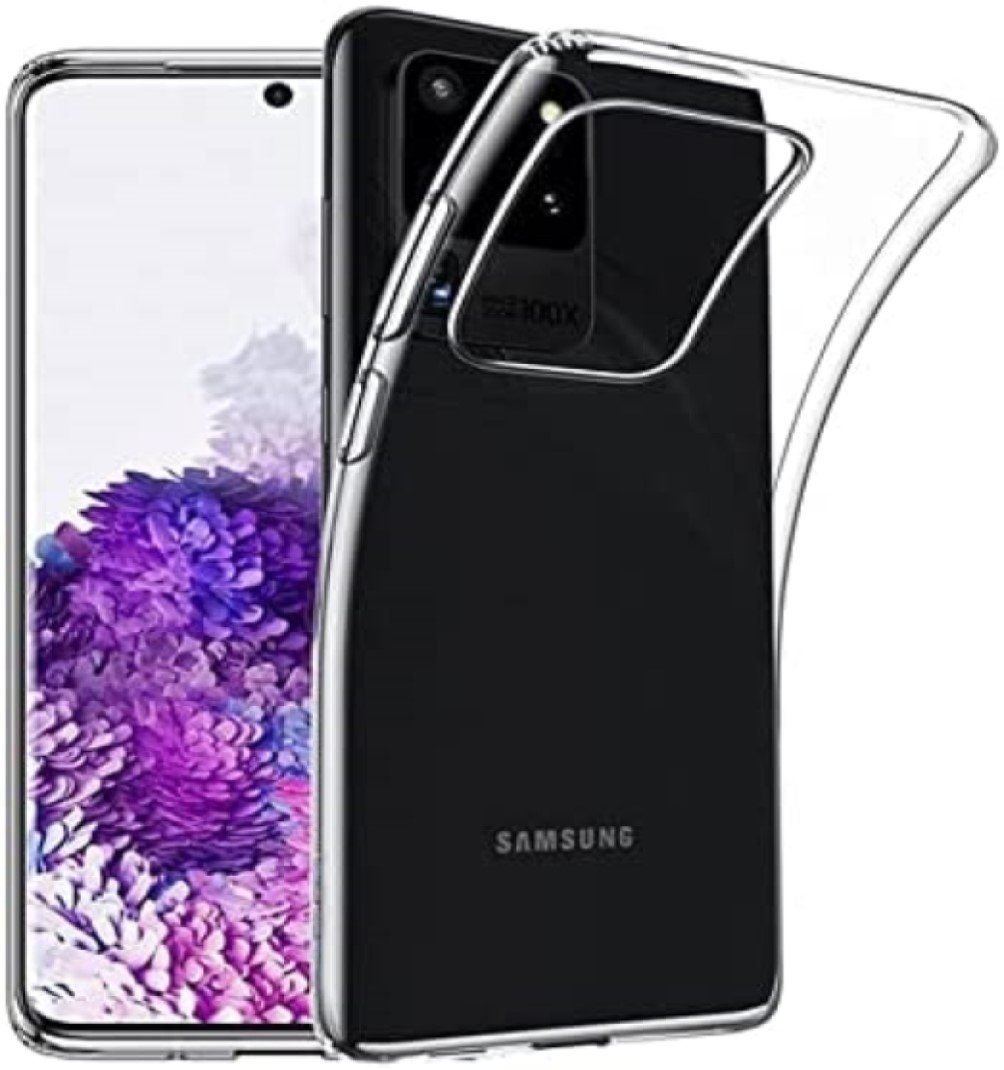 OLi Handyhülle Transparent Silikon Hülle Case für Samsung Galaxy S20 Ultra 6.9 Zoll, Schütz gegen Stoß