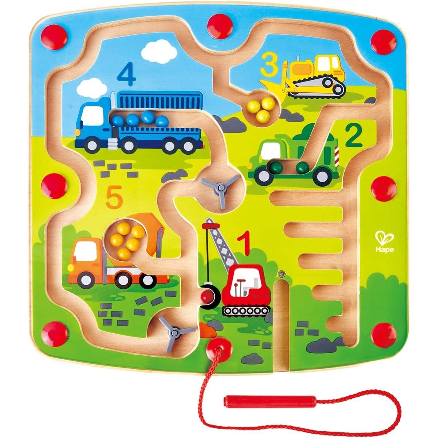 Hape Steckspielzeug E1713 Baufahrzeuge - Labyrinth