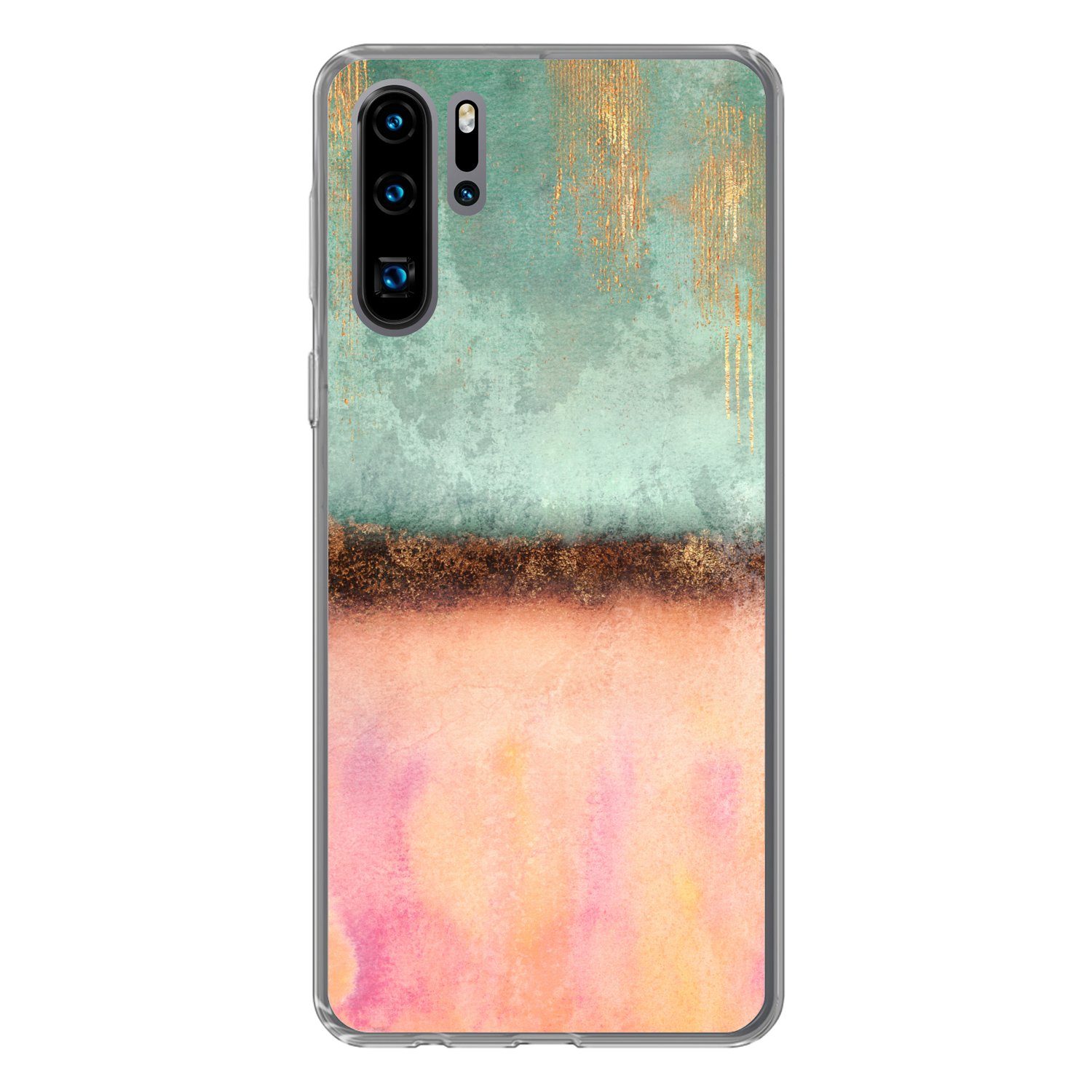 Handyhülle für Huawei P30 Pro Gold - Farbe - Abstrakt - Grün - Rosa
