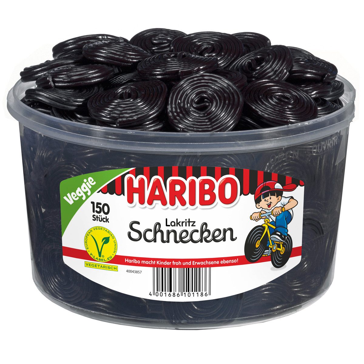 HARIBO Süßigkeit, Haribo Lakritz Schnecken 150 Lakritzschnecken würzig frisch 1500g