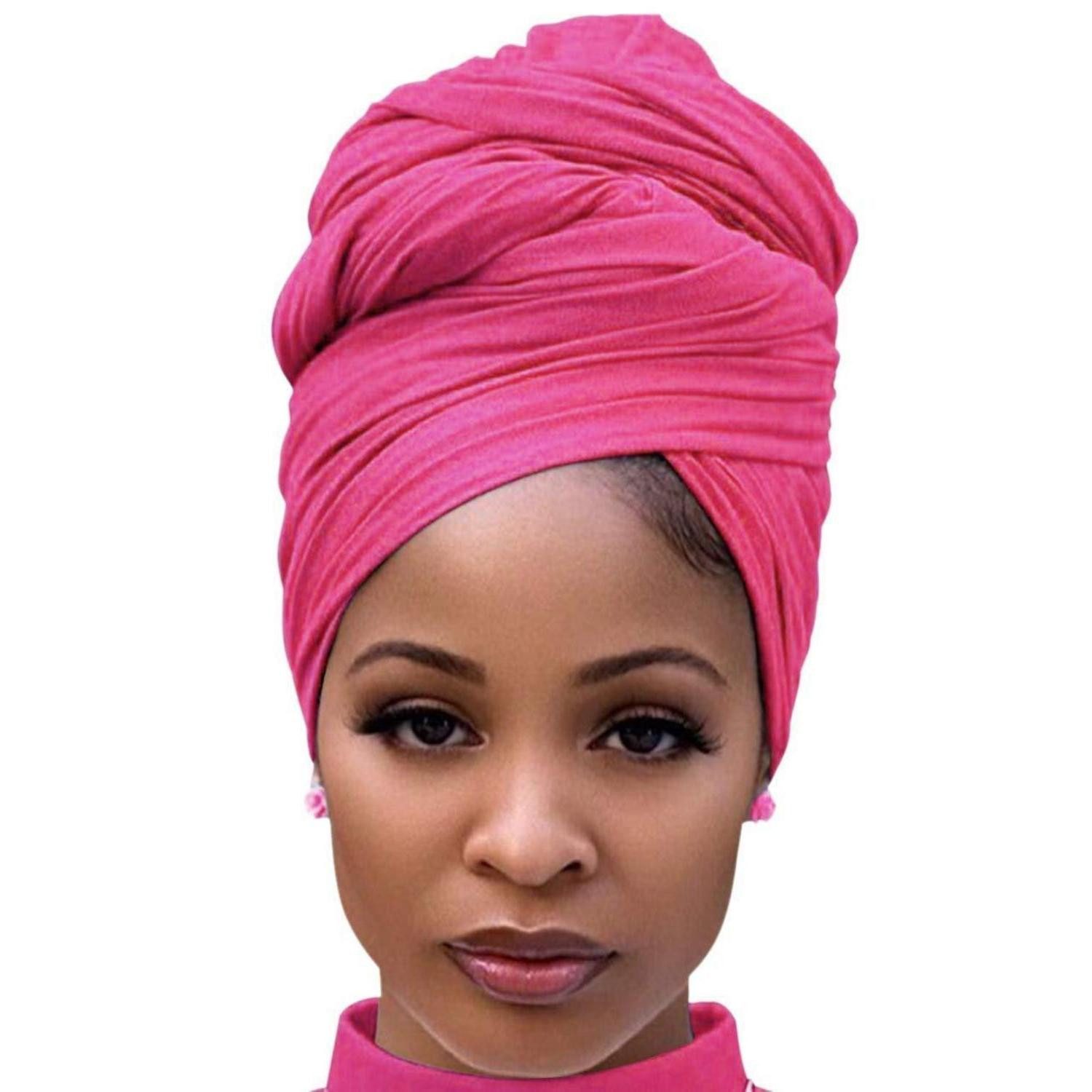LuxusKollektion Turban-Tuch Kopfwickel Schal Turban lang dunkelpink, (1-St)