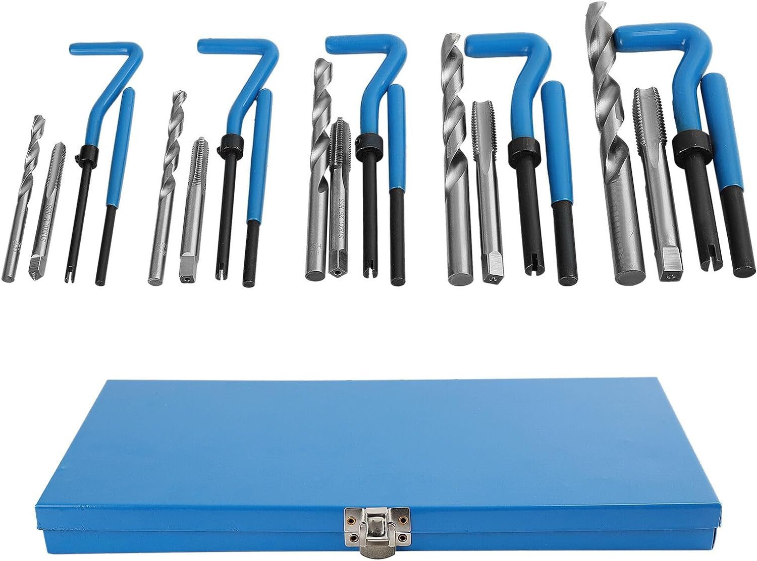 Youyijia Gewindebolzen 131-tlg Gewinde Reparatur Satz Einsätze Gewindereparatursatz, (131-St)