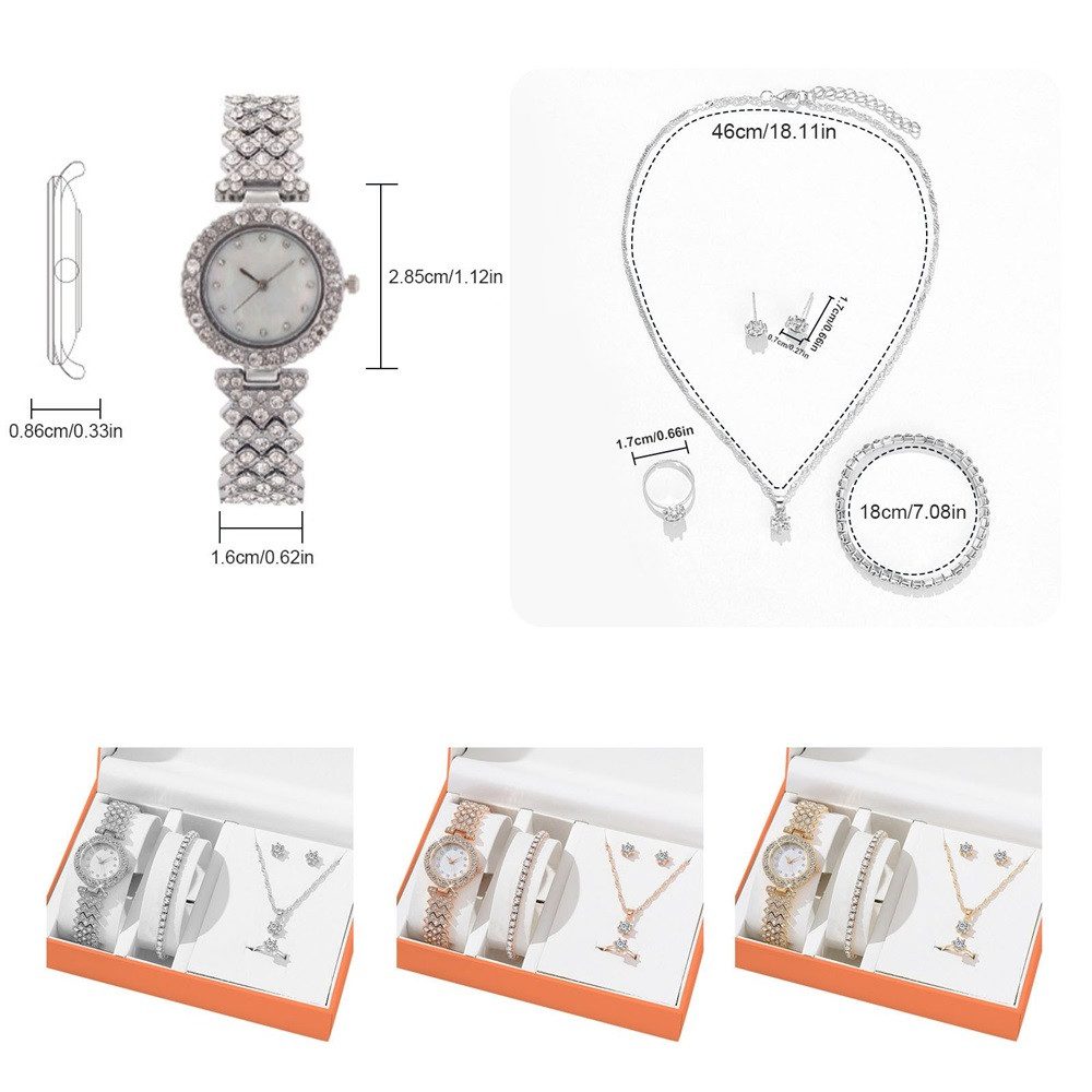 RWEUOQ Schmuckset Damenschmuck-Set mit Uhr Halskette günstig online kaufen