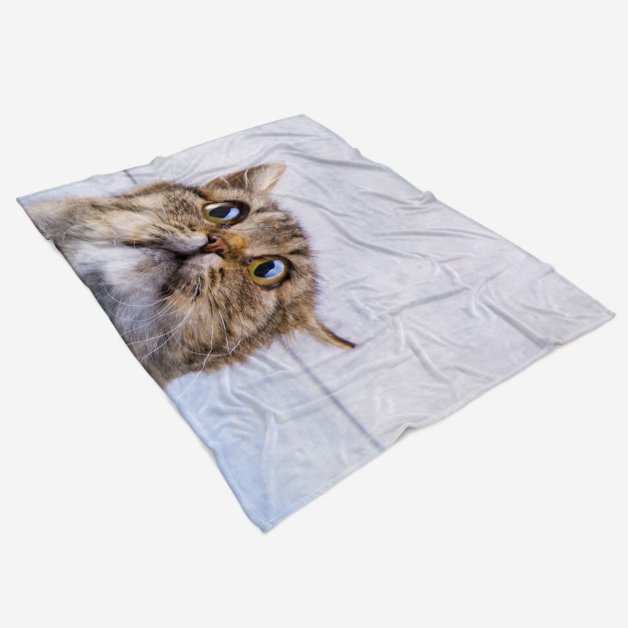 Handtücher Handtuch Strandhandtuch Saunatuch Kuscheldecke mit Tiermotiv lustige Katze, Baumwolle-Polyester-Mix (1-St), Handtuch