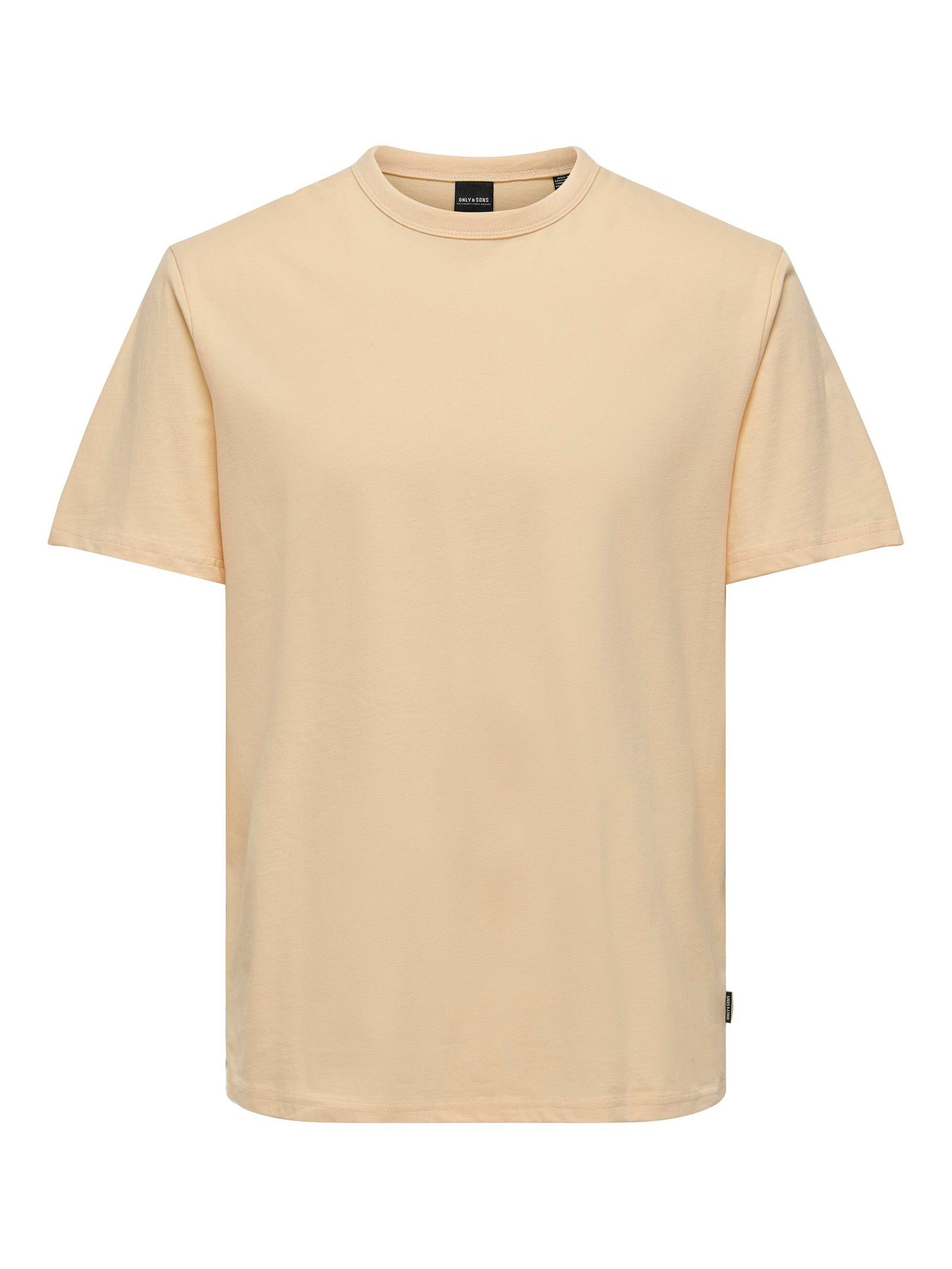 Gelb Basic ONSSMART Shirt in (1-tlg) Kurzarm ONLY & Weiches 6806 SONS Rundhals T-Shirt T-Shirt