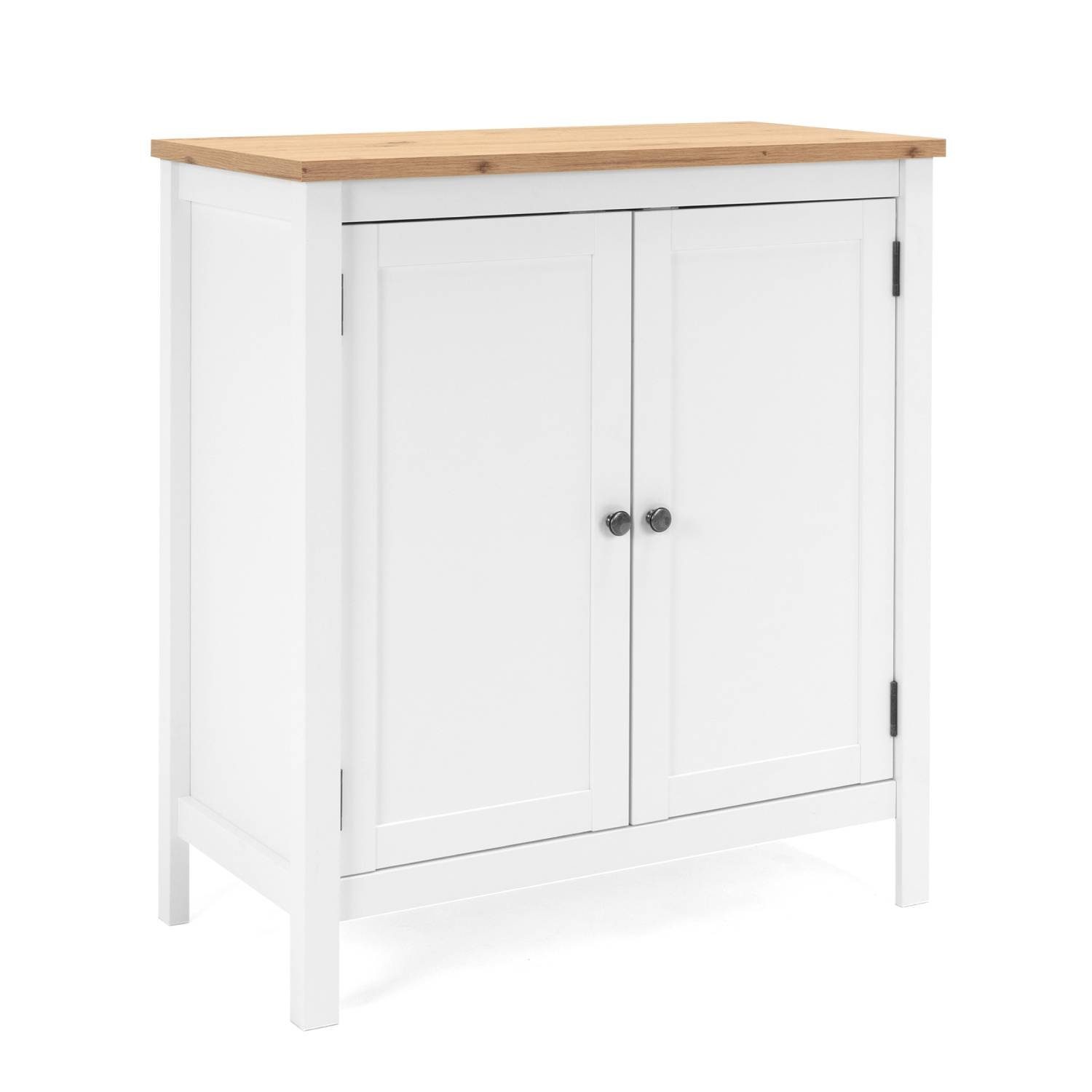 Kommode Sideboard Wohnzimmerschrank Anrichte Weiß Holz Natur Eiche