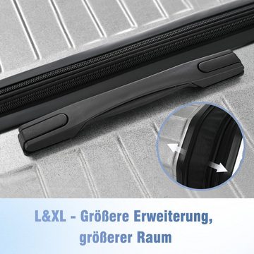 REDOM Kofferset Trolleyset, 4 Rollen, (Reisekoffer, leicht und stilvoll für komfortables Reisen und sicheren Transport), aus hochwertigem PVC-Material
