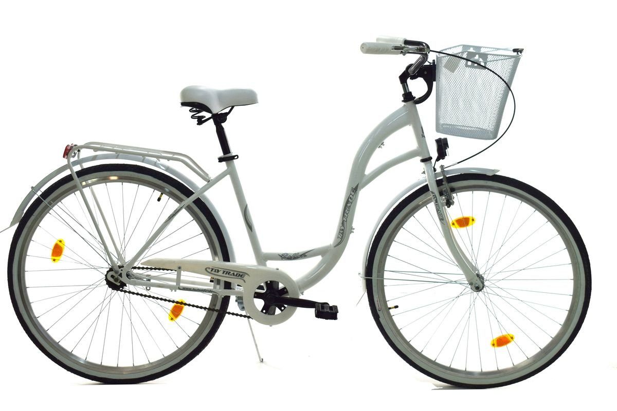 T&Y Trade Cityrad 28 Zoll Kinder Mädchen City Fahrrad Bike Rad STVO Reflex Weiß 1 Gang, 1 Gang, Rücktritt, Gepäckträger, Licht, Seitenständer, Korb