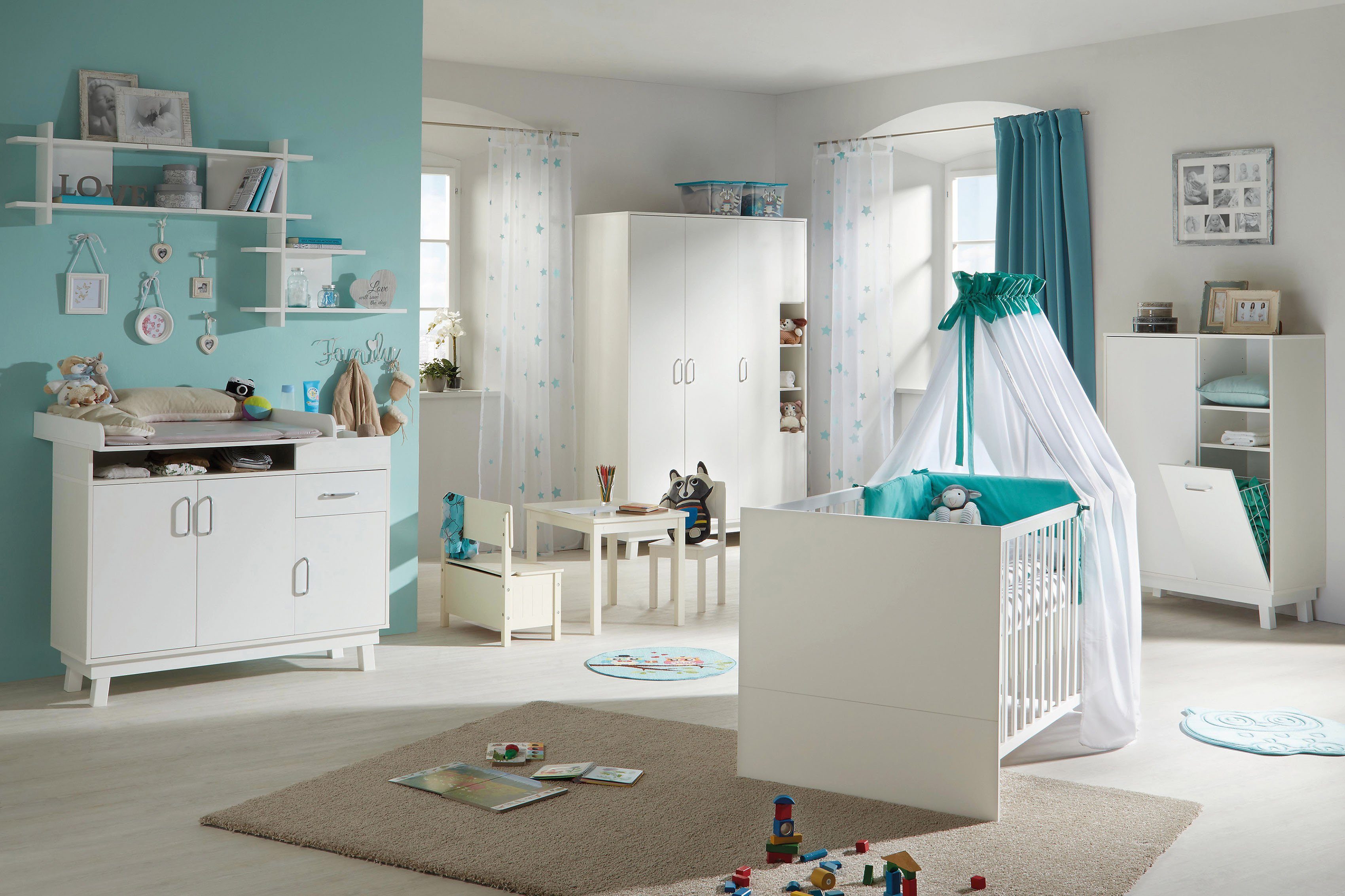 Möbel Babymöbel roba® Wickelkommode Nordic, weiß, mit praktischem Organizerfach; Made in Europe