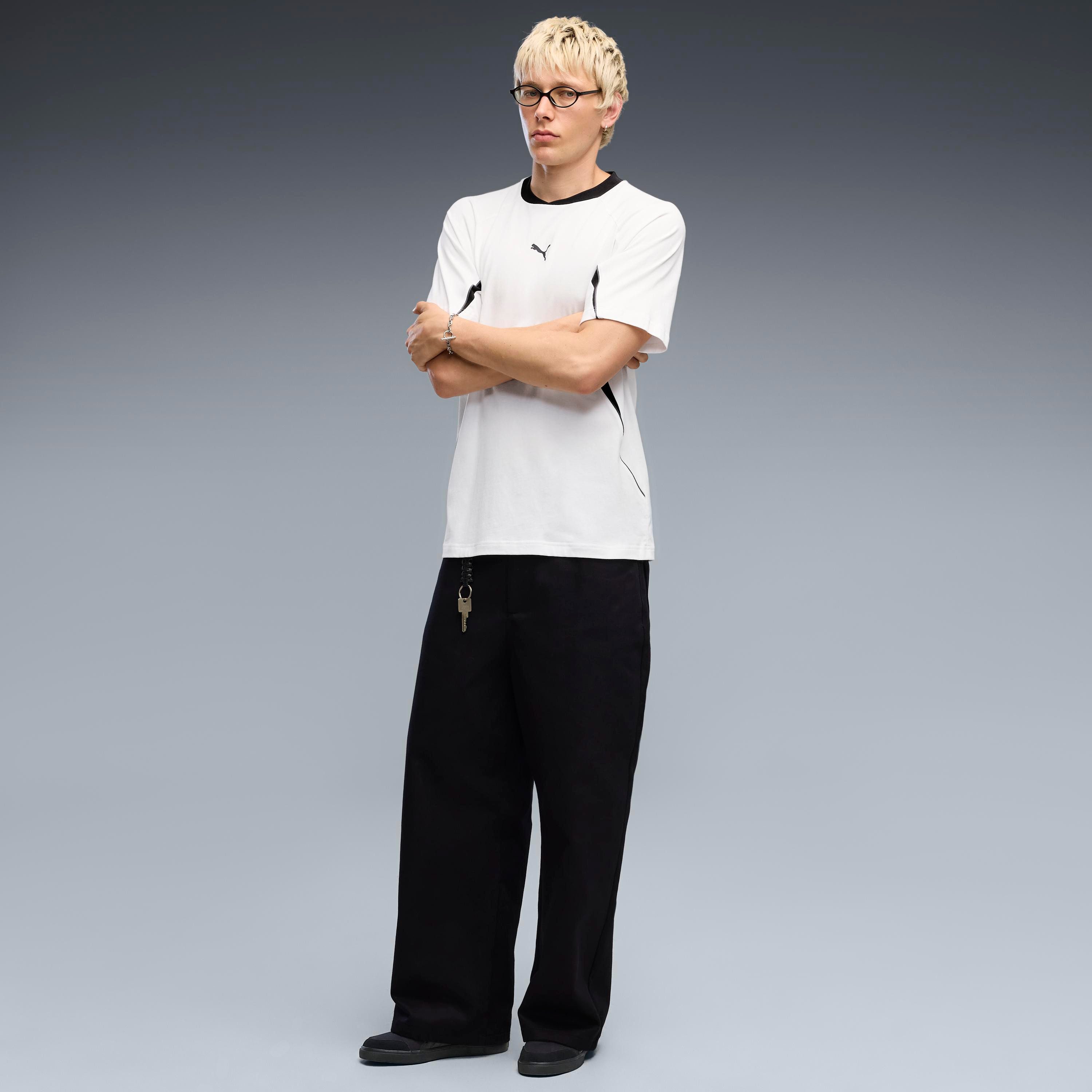 PUMA T-Shirt SPORT RELAXED BLOCKING TEE mit Rundhalsausschnitt, Kurzarmdesign, unifarben, aus Baumwolle – Bild 3 von 5