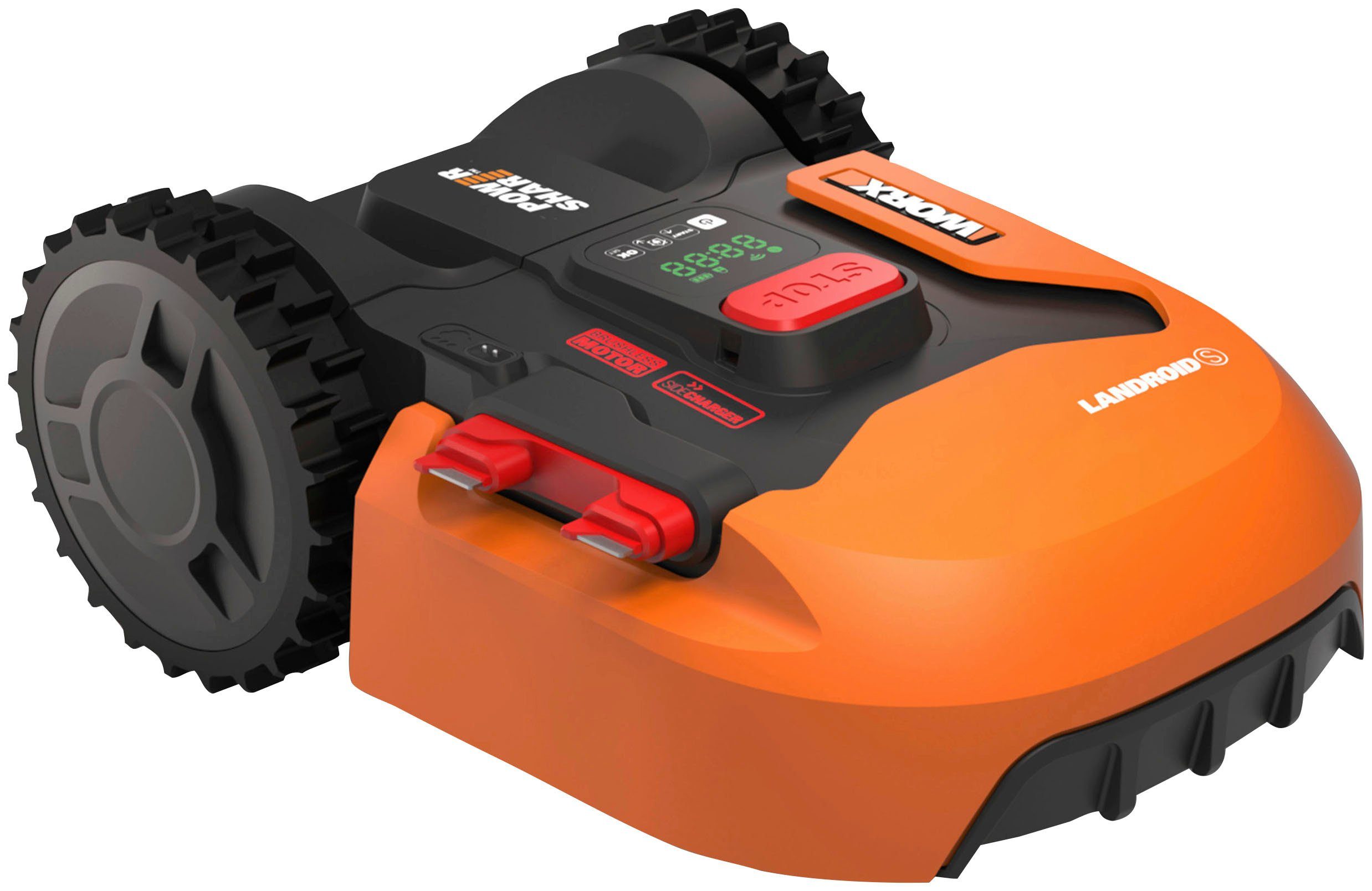 Worx Rasenmähroboter Landroid S400, bis 400 m² Rasenfläche, (Set), 400m², 20V/2Ah, 18cm/20-50mm, WiFi/Bluetooth, Cut to edge, PowerShare orange