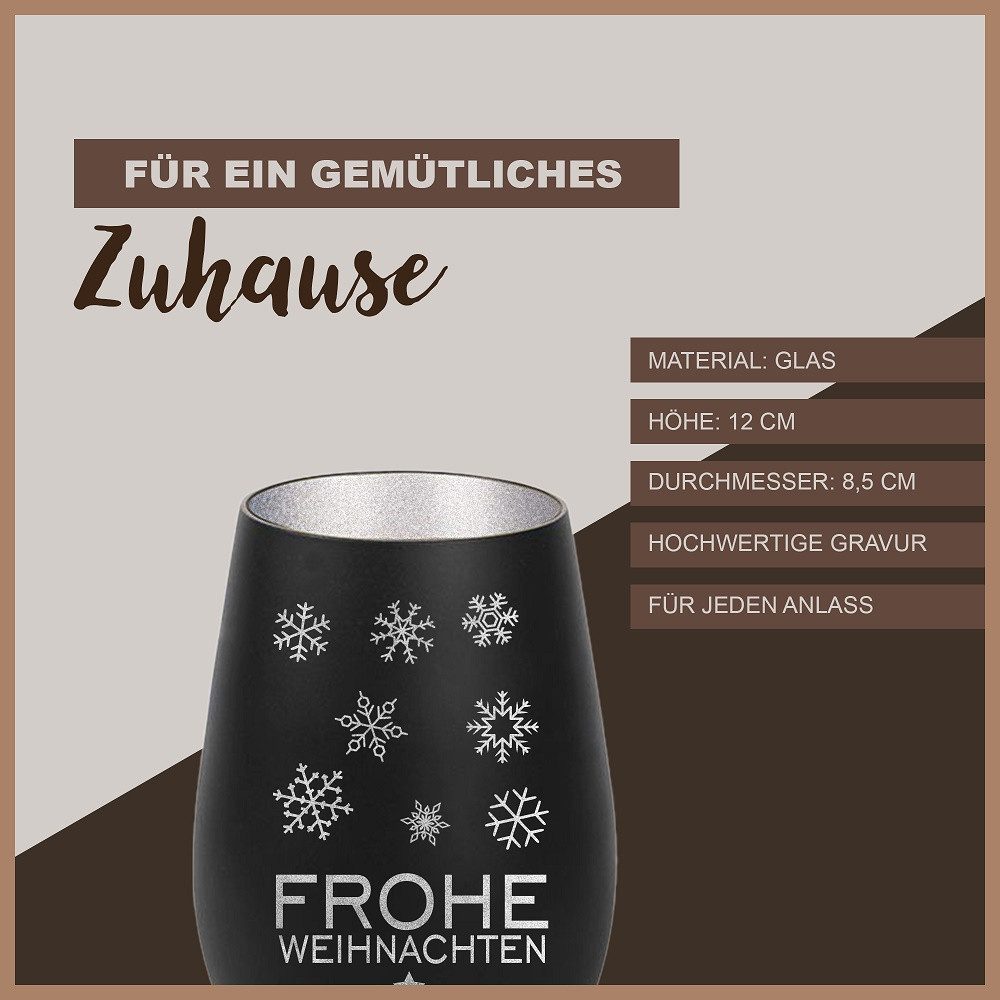 Der Porzellan-Laden Windlicht Windlicht Frohe Weihnachten Schneeflocken