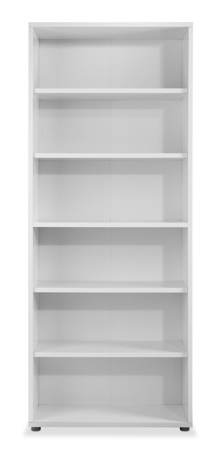Tvilum Regal PRIMA, B 89 x H 221 cm, Weiß matt, mit 6 Fächern