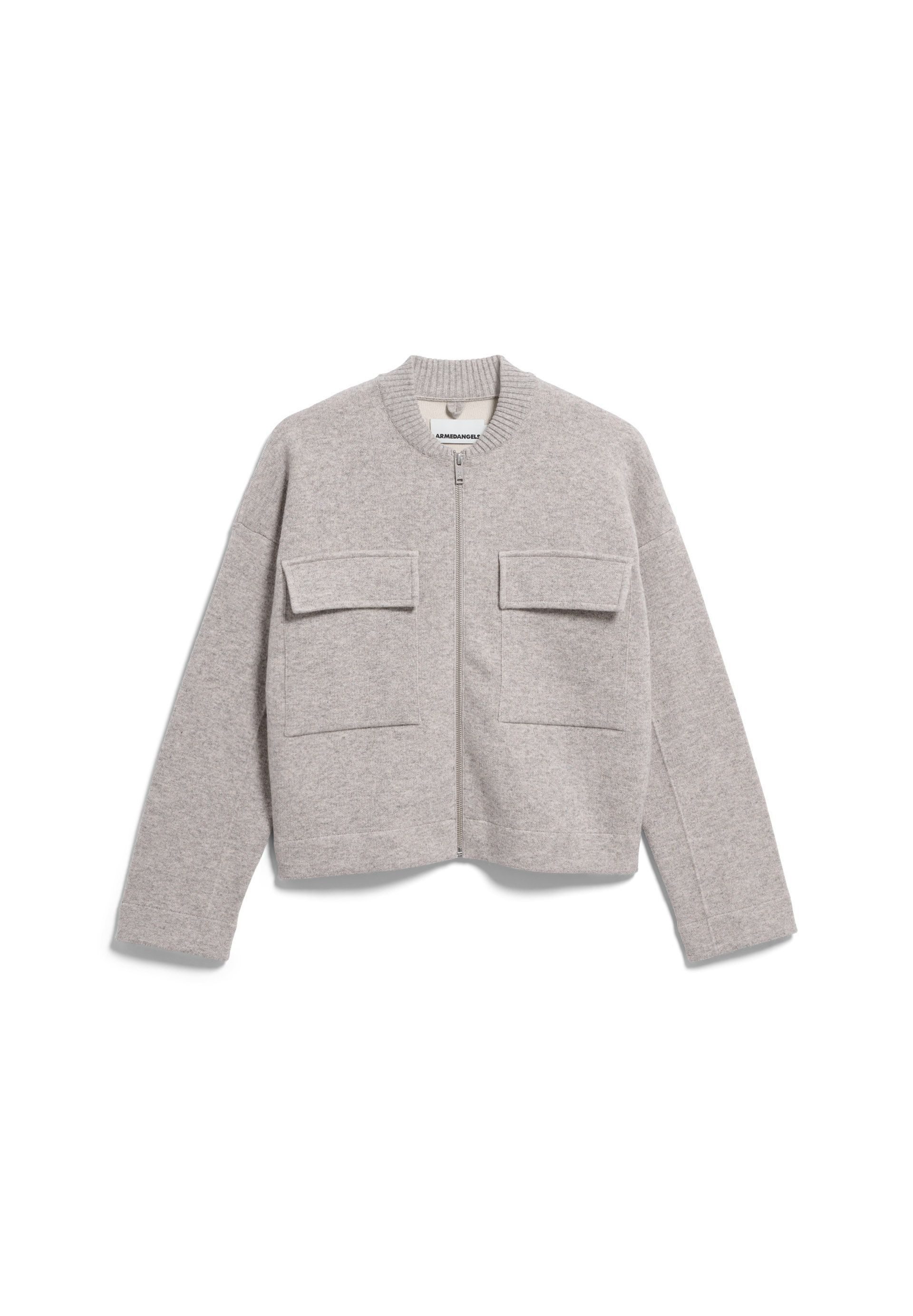 Armedangels Cardigan BOMBER Strickjacke aus Bio-Baumwoll Mix (Blousonkragen, Loose Fit)