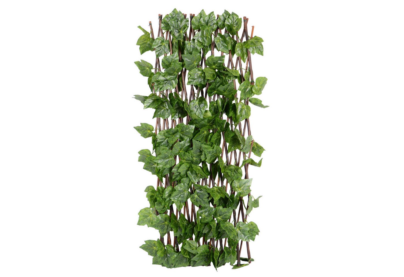 UNUS GARDEN Rankgitter Sichtschutz aus Weide mit Blättern verschiedene Farben, 200 cm × Höhe ca. 100 cm, Rankgitter, Sichtschutz für Balkon, Terrasse und Garten