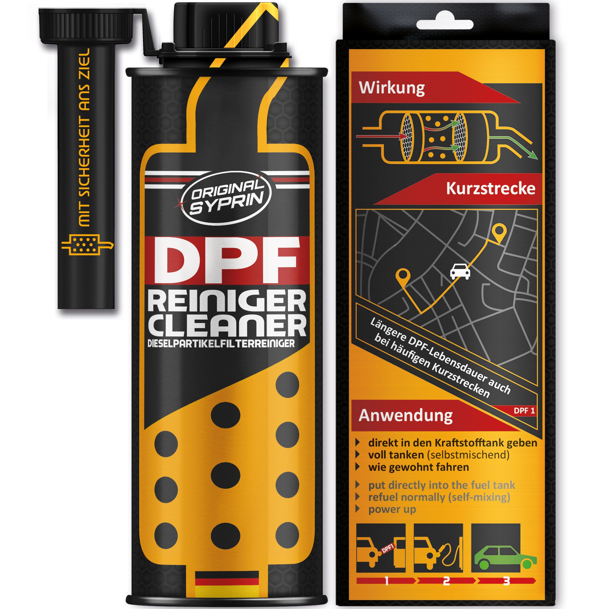 Original Syprin Diesel-Additiv DPF Reiniger l Diesel Partikelfilter Schutz, 0.3 l, (1-St., Diesel DPF Cleaner & DPF Schutz 300ml) Unterstützt DPF-Regeneration, Reduziert Rußablagerungen