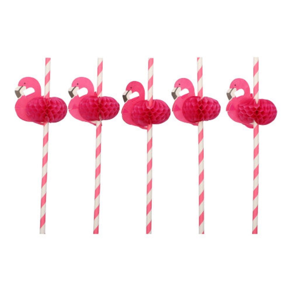 PAPSTAR Trinkhalme 50 Trinkhalme, Papier Ø 6 mm · 20 cm pink "Flamingo"